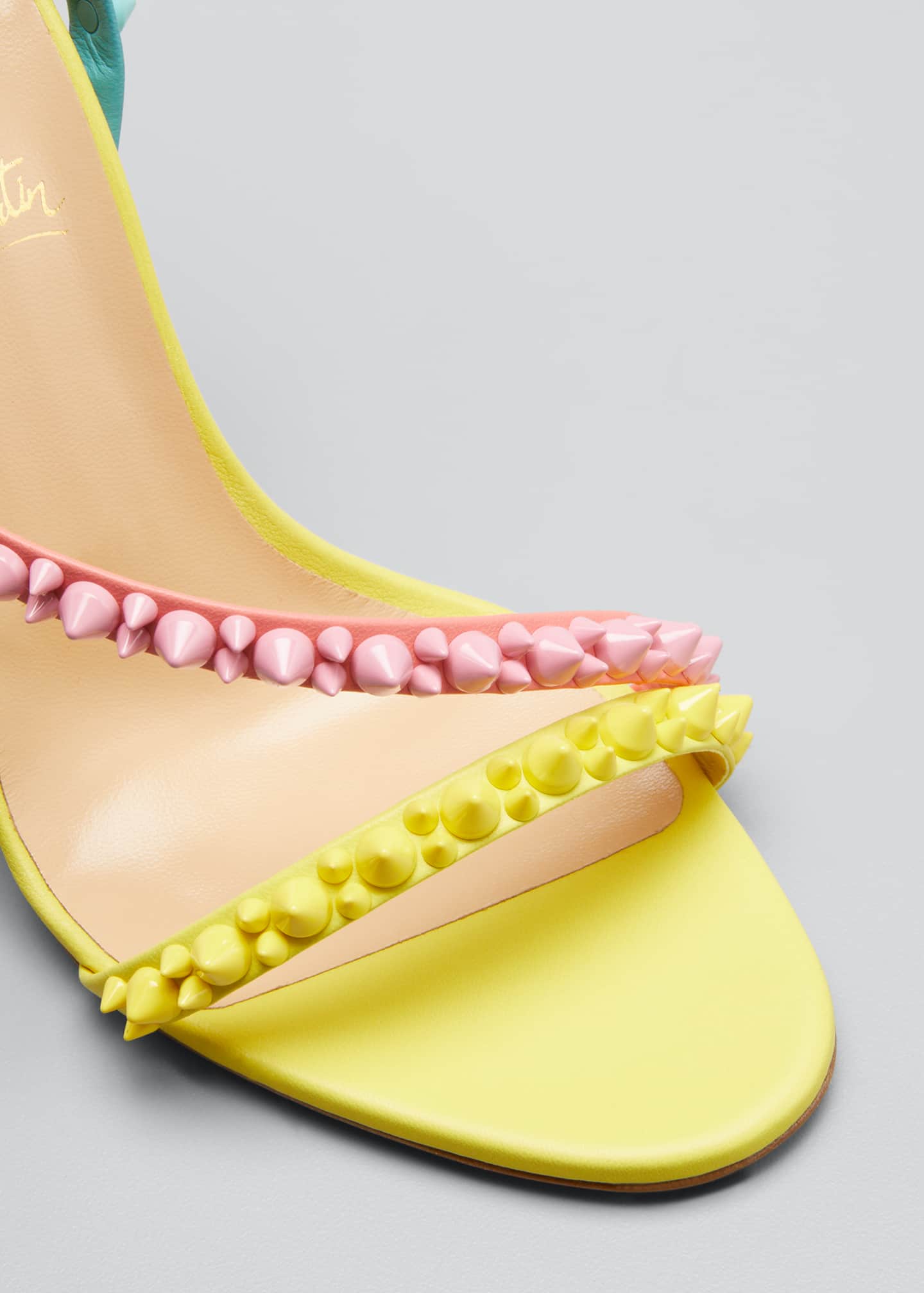 christian louboutin mafaldina spike denim sandals