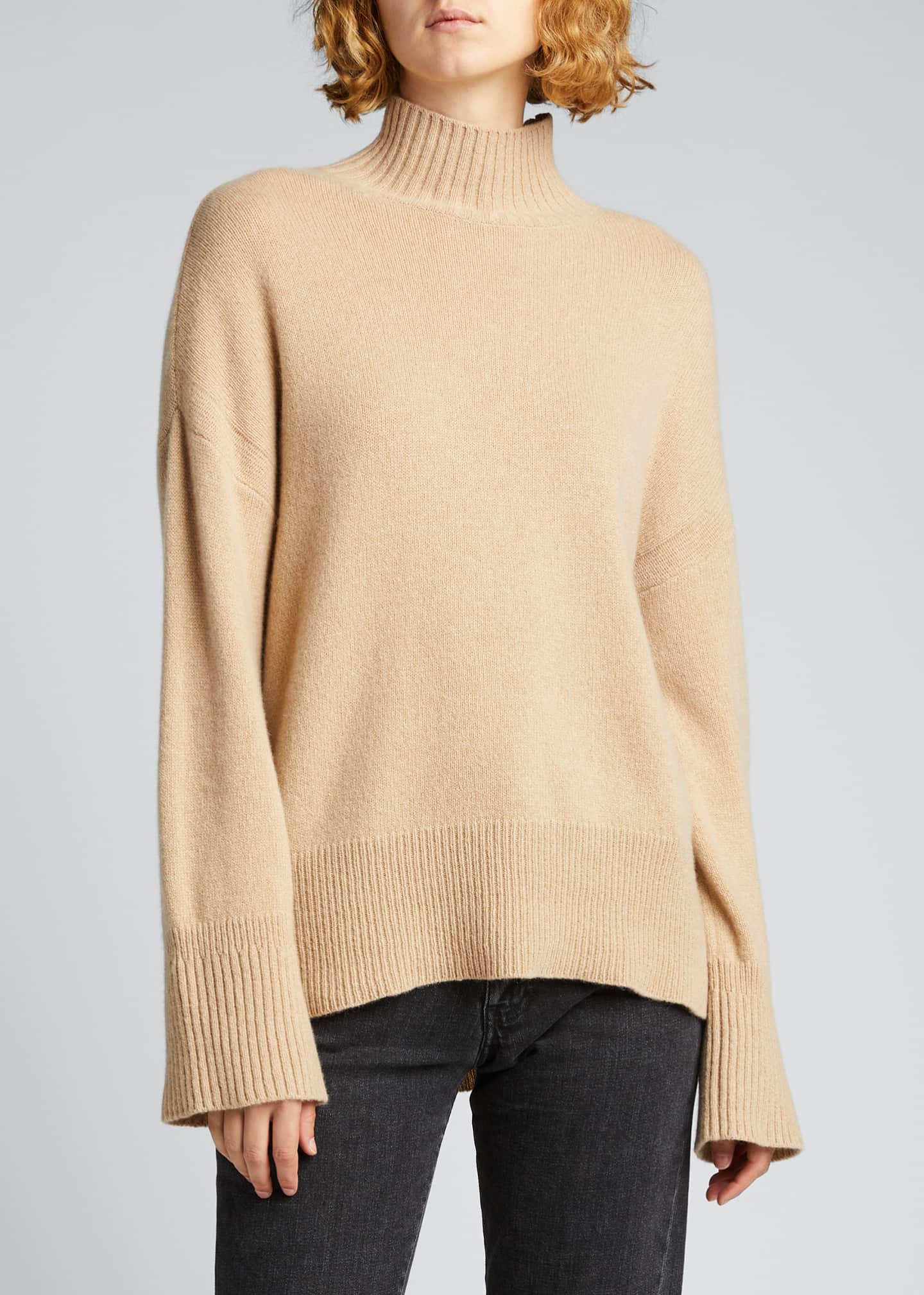 FRAME High-Low Cashmere-Wool Turtleneck Sweater - Bergdorf Goodman