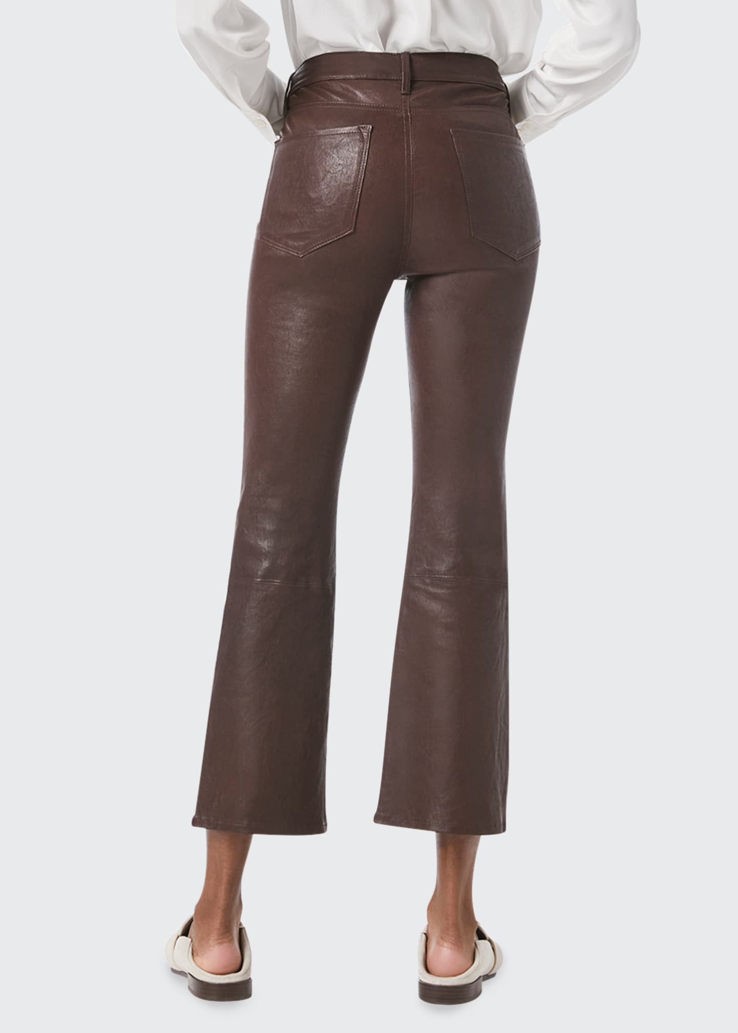 FRAME Le Crop Mini Boot Leather Pants - Bergdorf Goodman