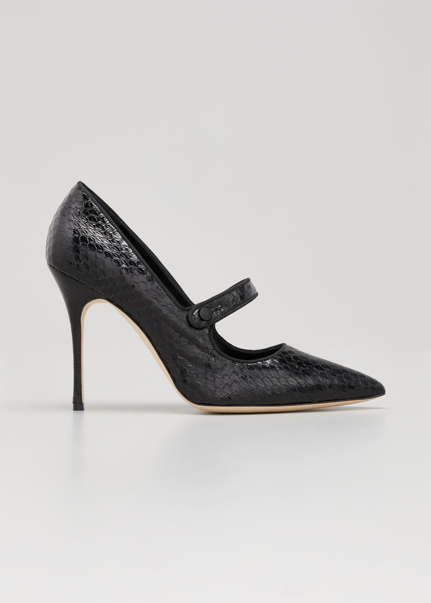 Manolo Blahnik Campari Snakeskin Mary Jane Pumps - Bergdorf Goodman