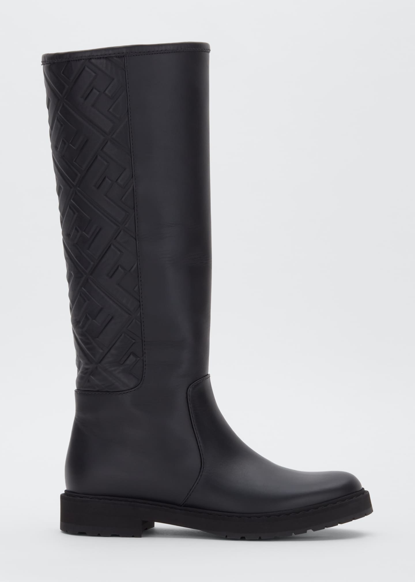 Fendi FF Leather Tall Riding Boots 