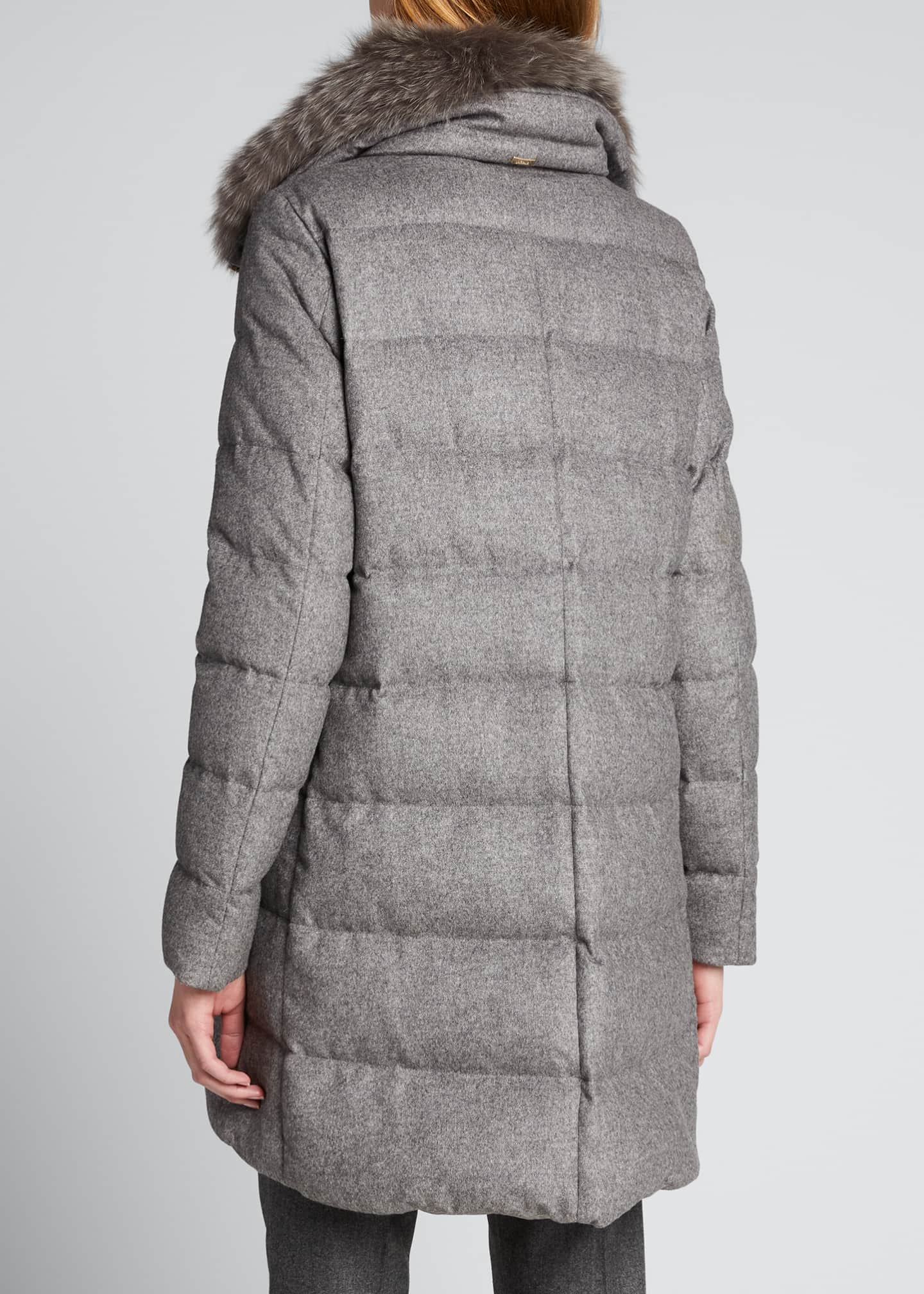 Herno Silk-Cashmere Coat with Fur Trim - Bergdorf Goodman