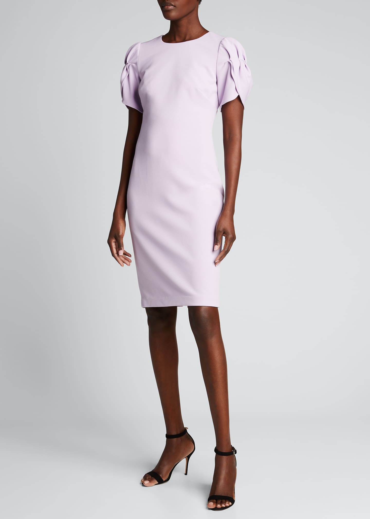 Badgley Mischka Collection Tulip Sleeve Crepe Sheath Dress Bergdorf Goodman 