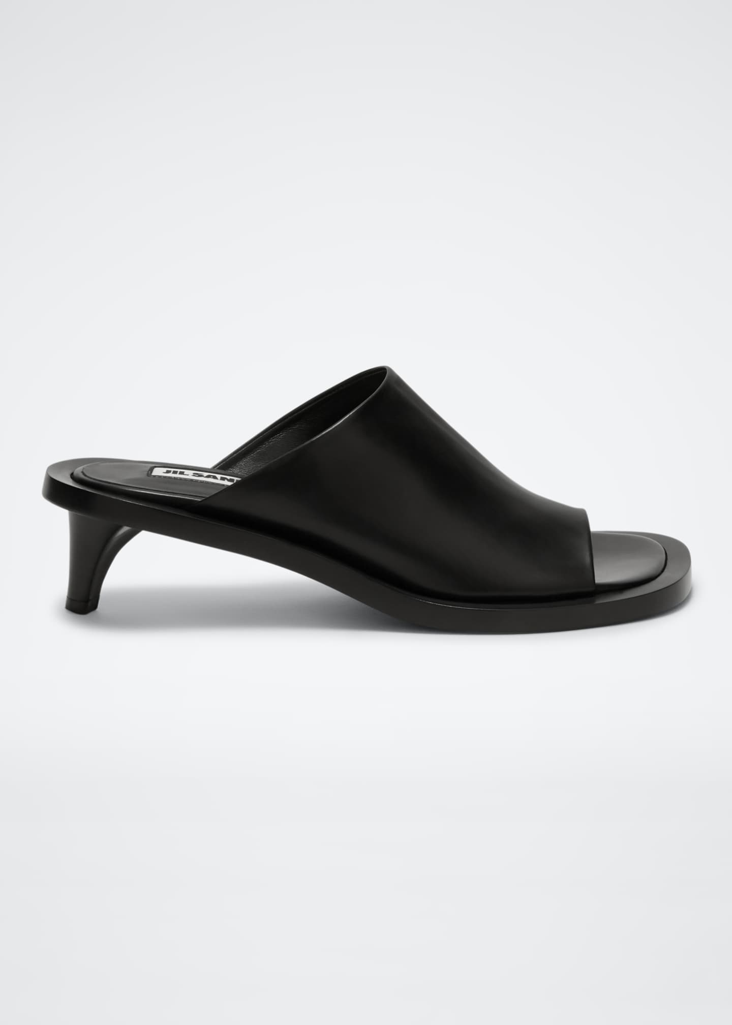 Jil Sander Leather KittenHeel Slide Sandals Bergdorf Goodman