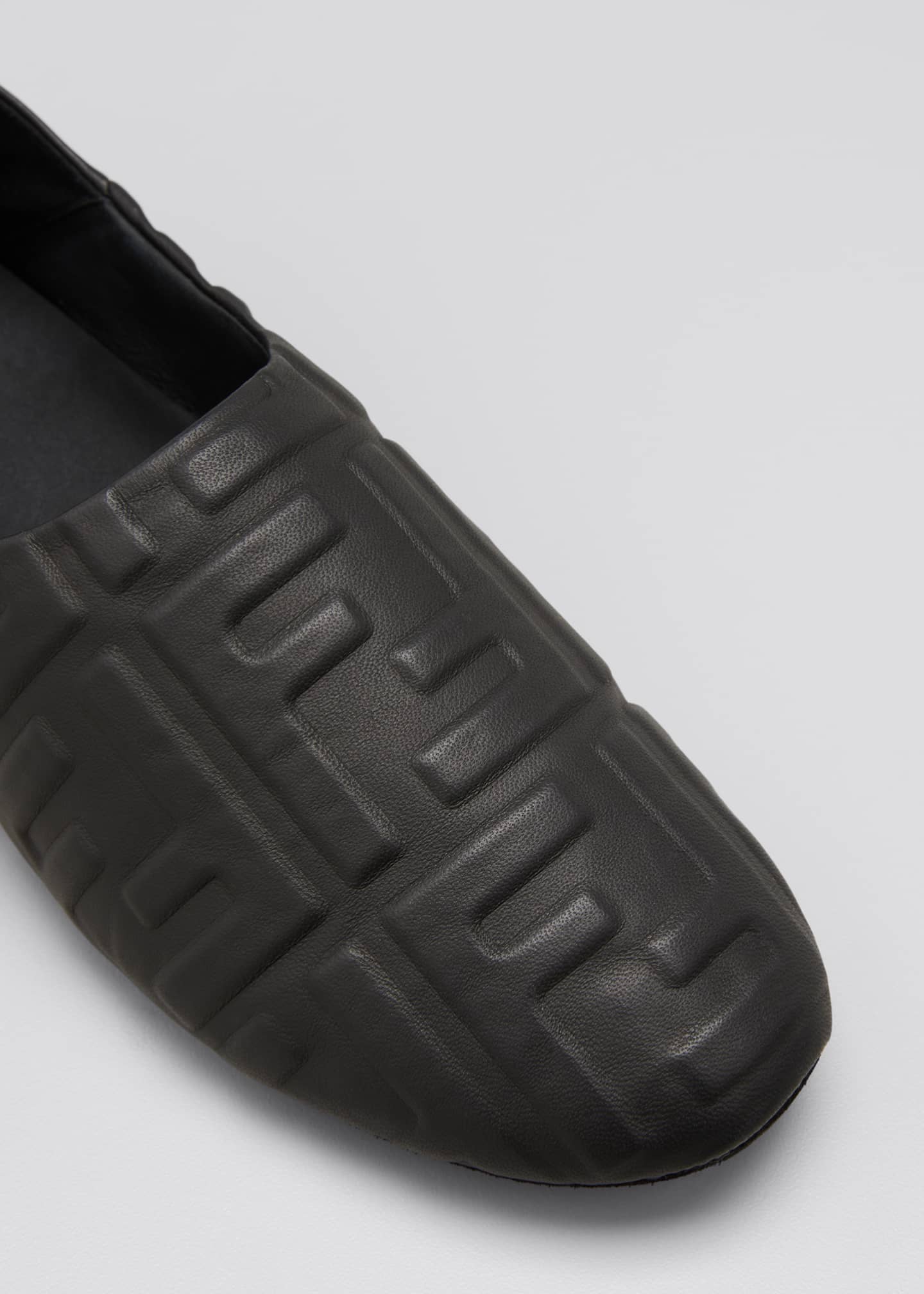 fendi ff embossed leather mules