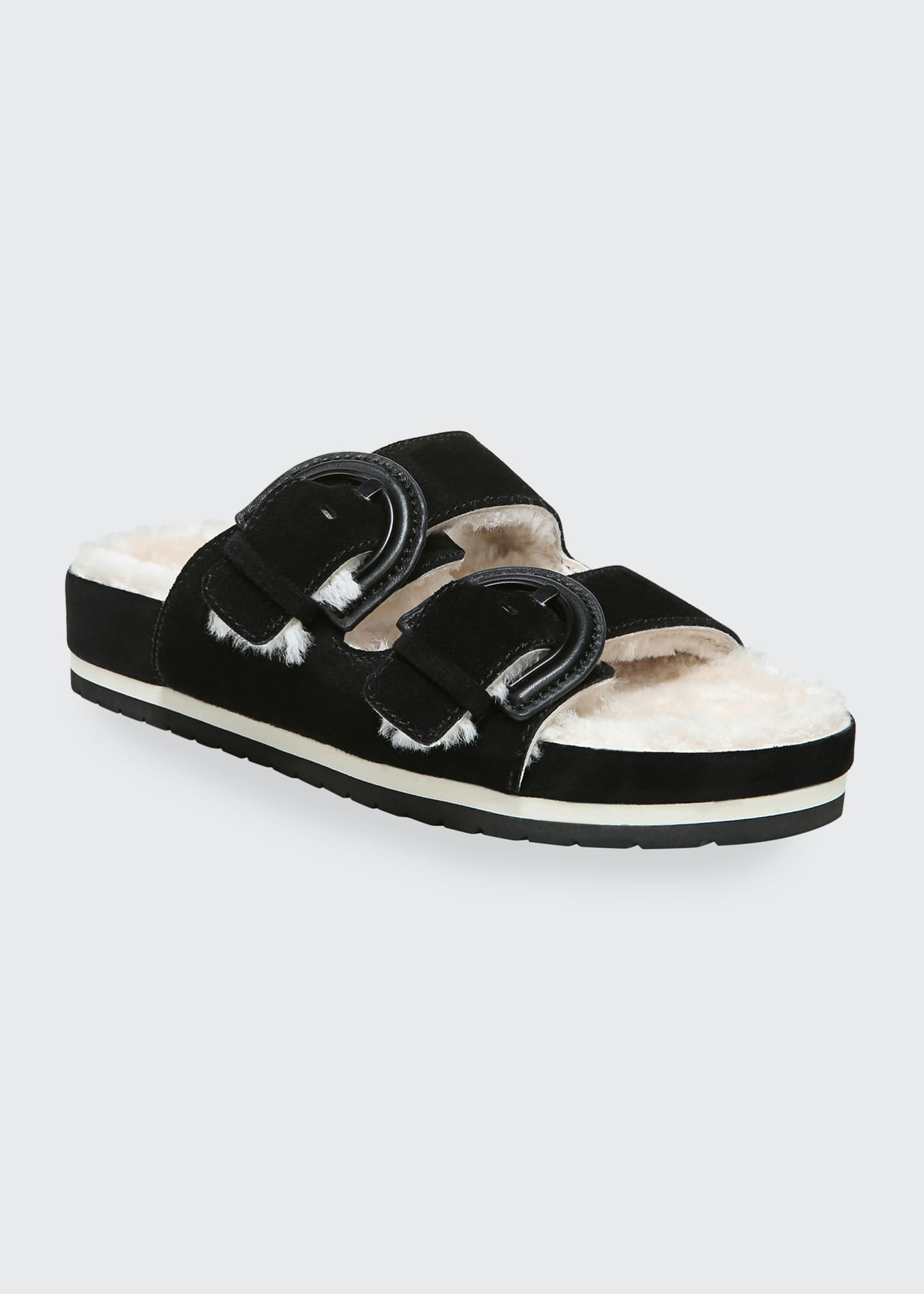 vince women's glyn double buckle slide sandals