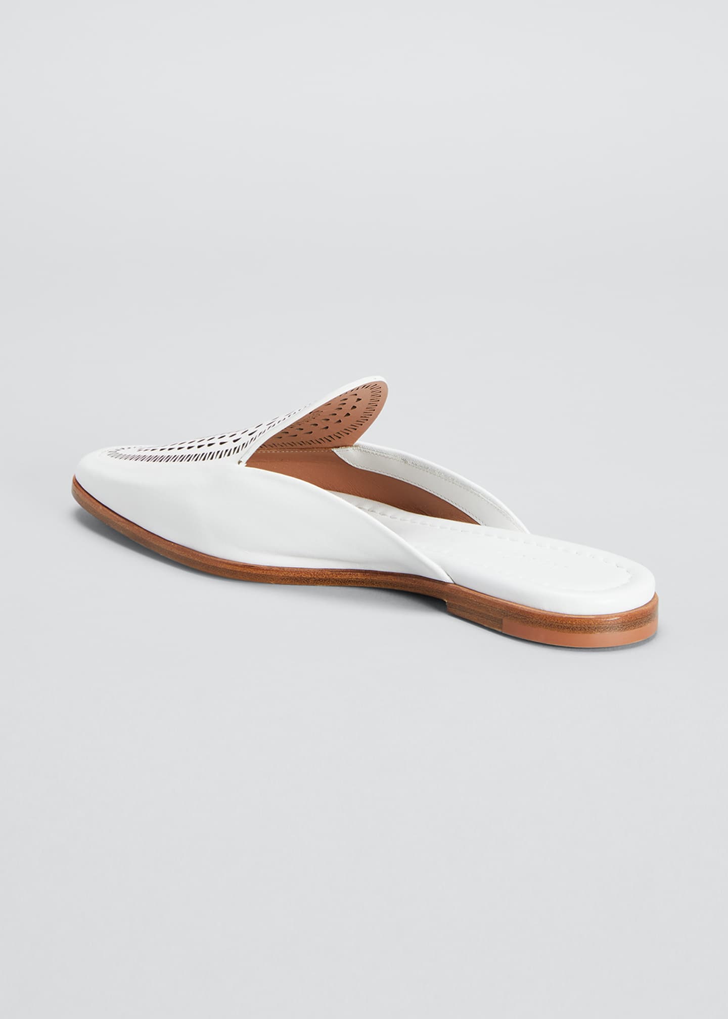 ALAIA Laser Cut Flat Slide Mules Bergdorf Goodman