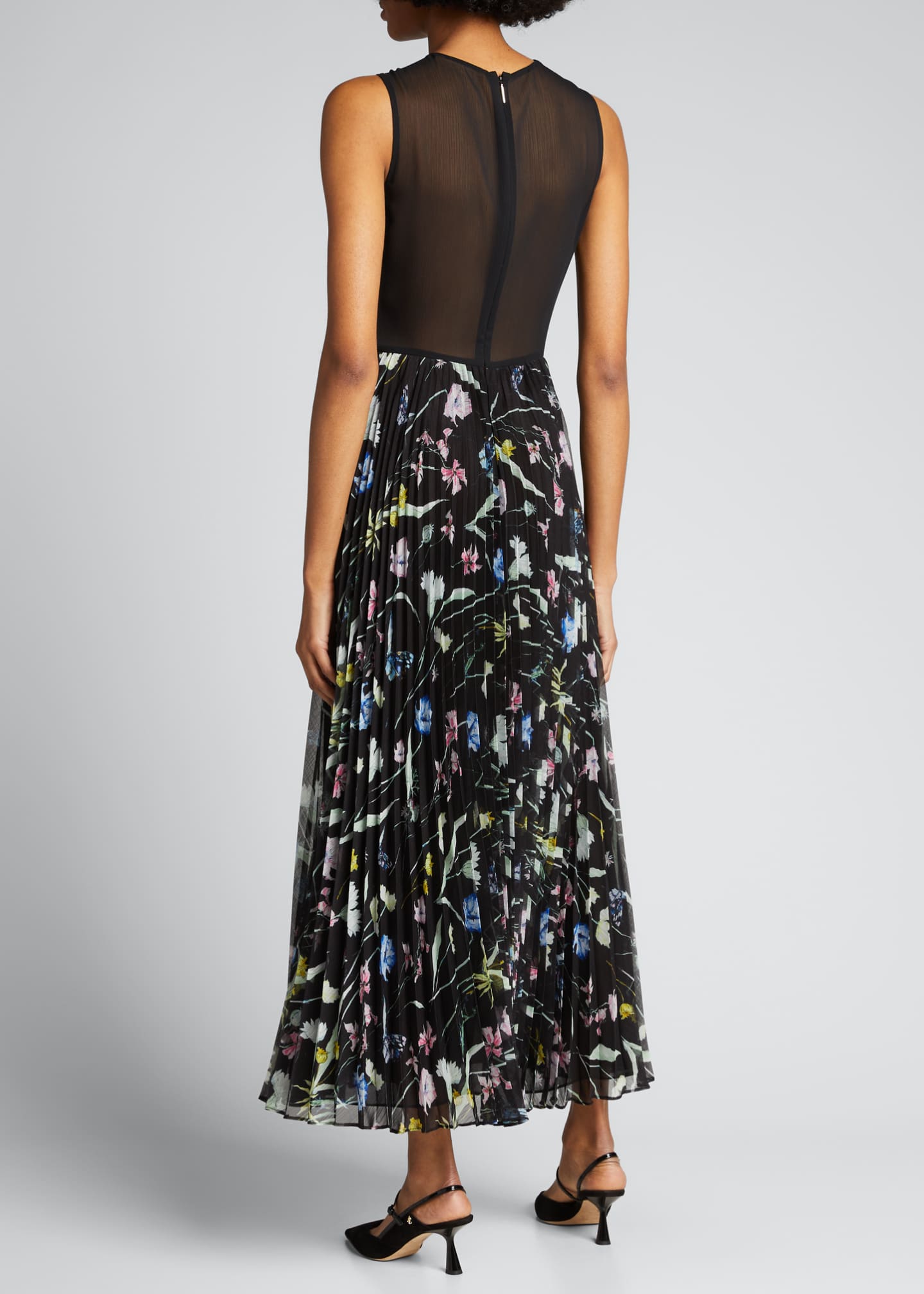 Jason Wu Collection Sleeveless Floral Pleated Midi Dress - Bergdorf Goodman