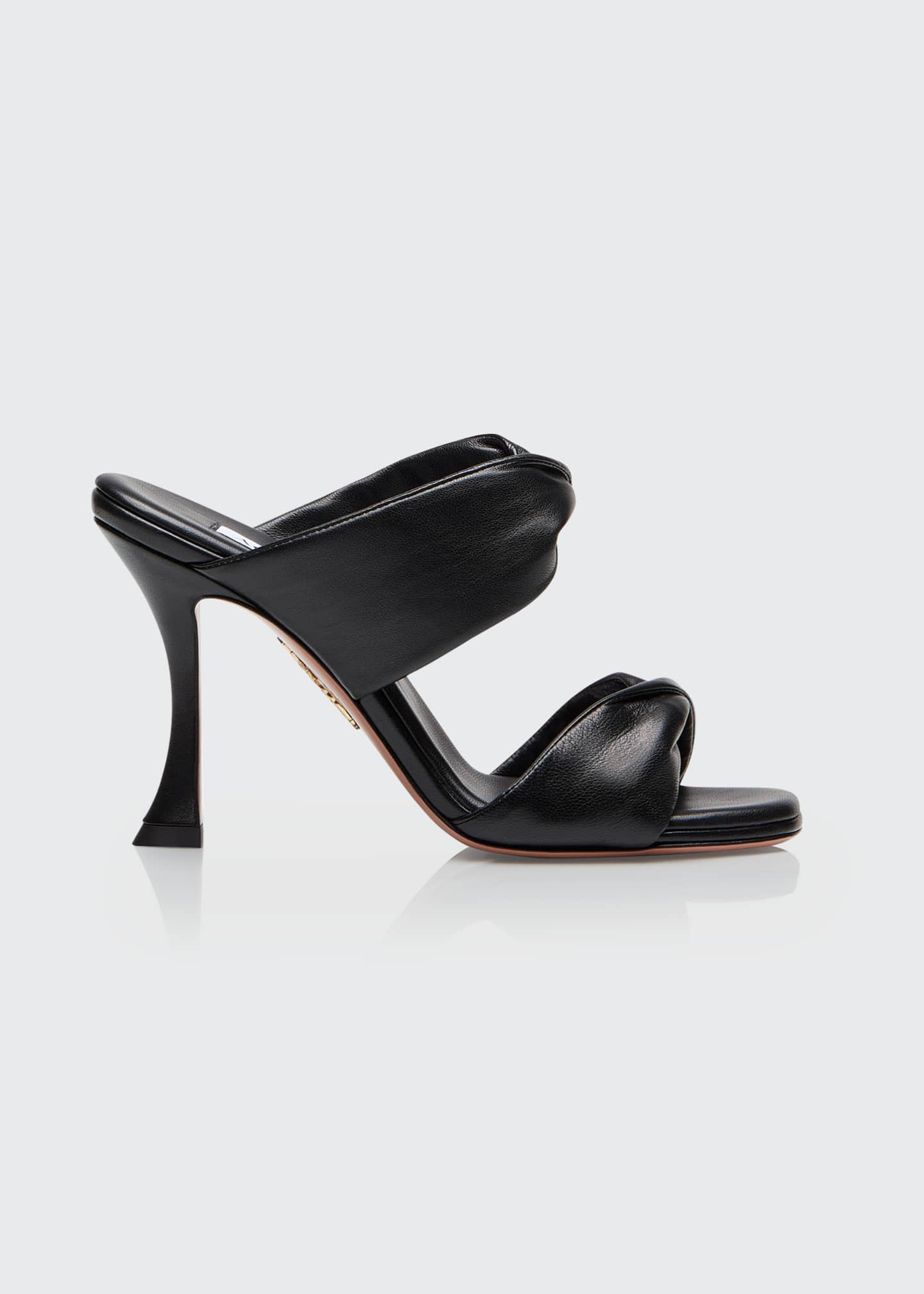 Aquazzura 95mm Twist Napa Stiletto Slide Sandals - Bergdorf Goodman