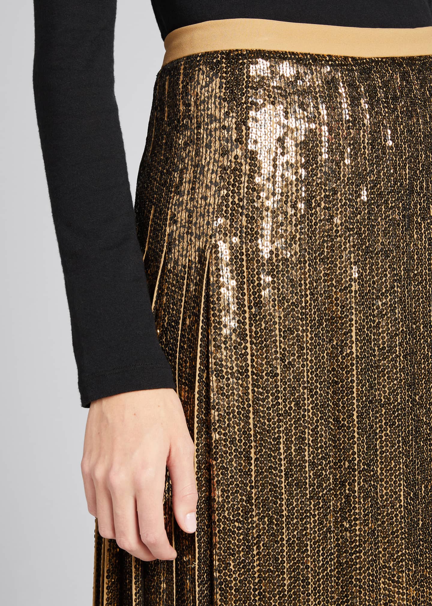 Michael Kors Collection Pleated Sequin Midi Skirt Bergdorf Goodman