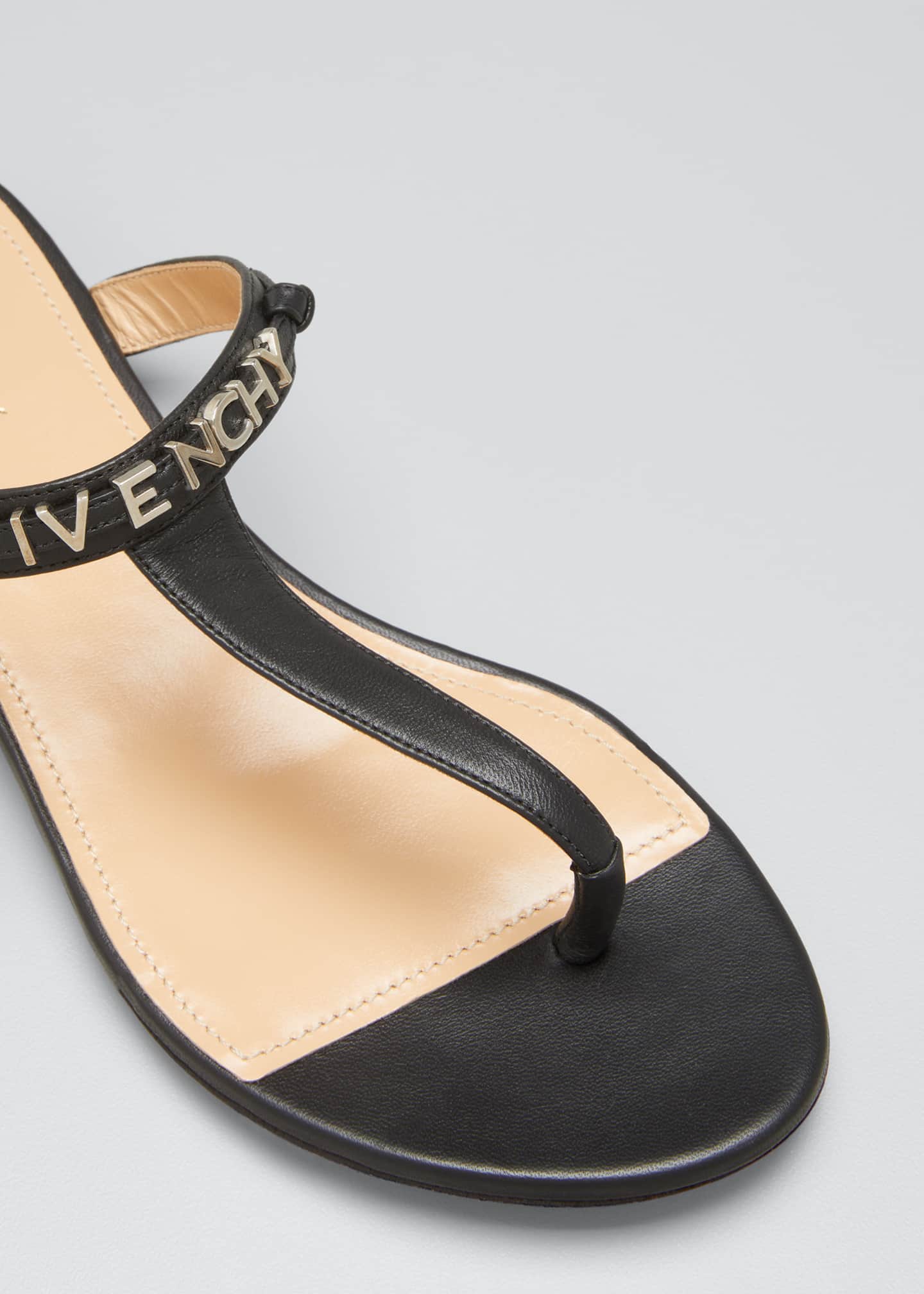 givenchy elba leather flat thong sandals