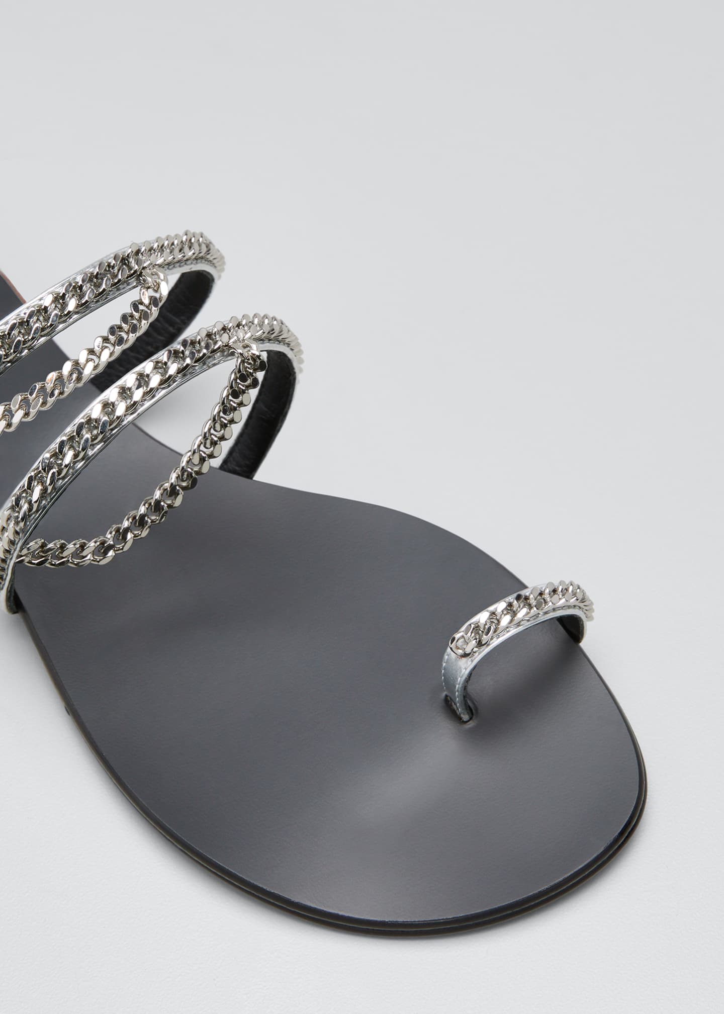 Giuseppe Zanotti Strappy Chain Toe-Ring Flat Sandals - Bergdorf Goodman