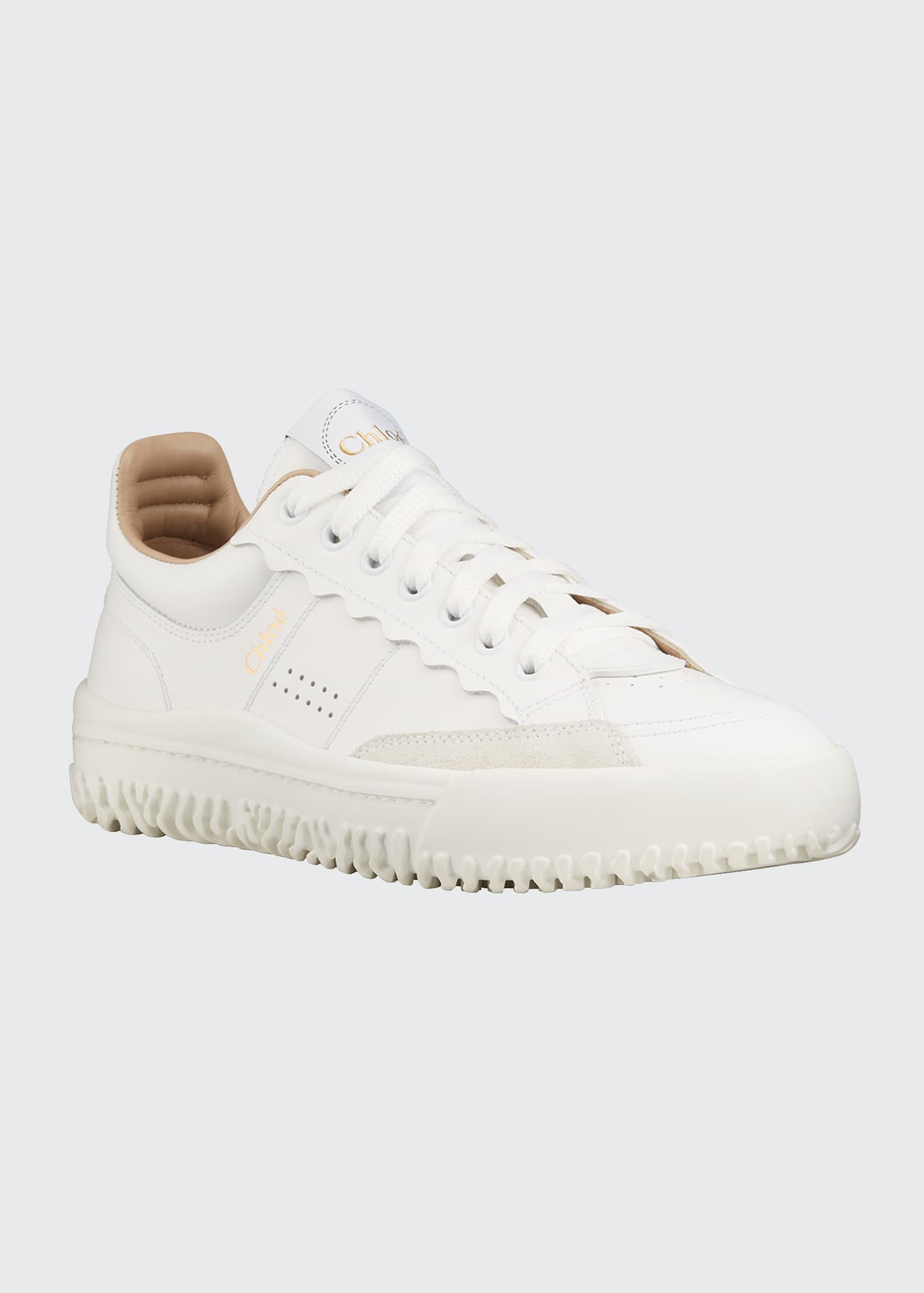 chloe franckie leather sneakers