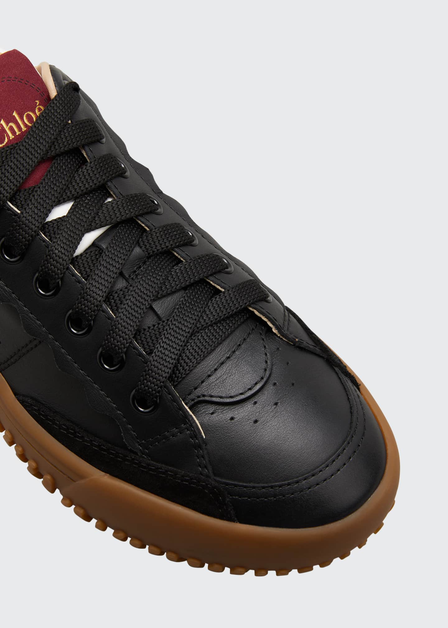 chloe franckie leather sneakers