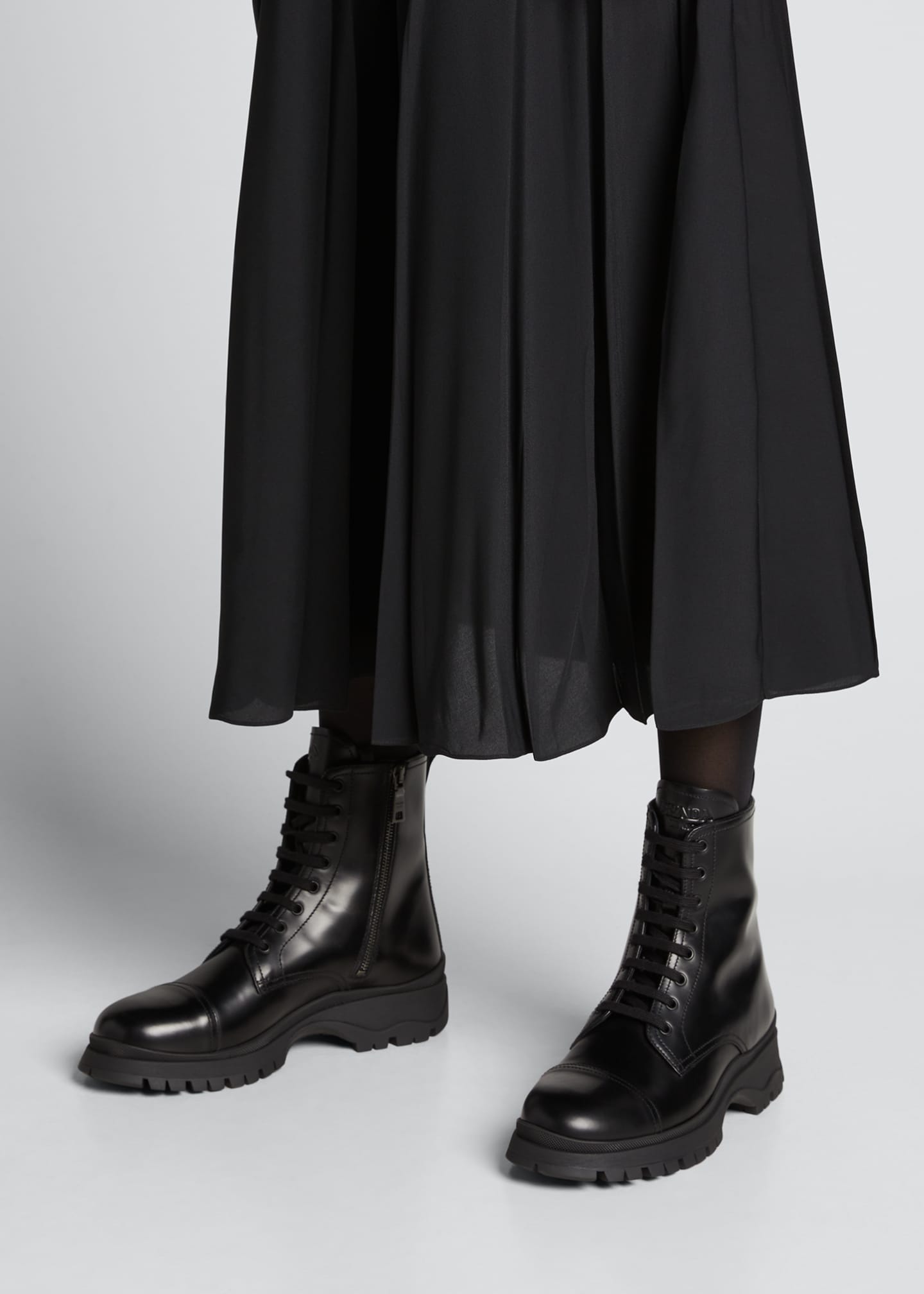 Prada lug sole combat boots clearance