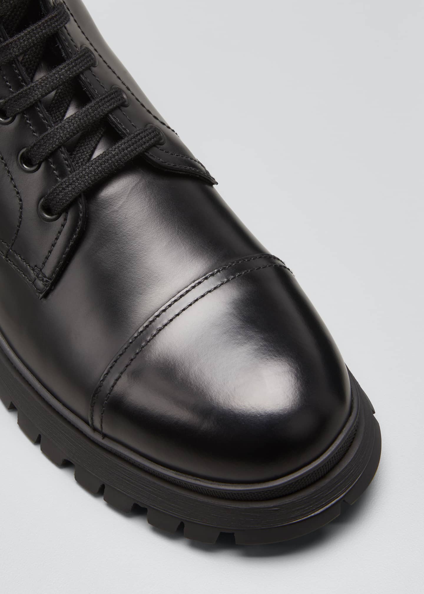 prada lug sole leather bootie
