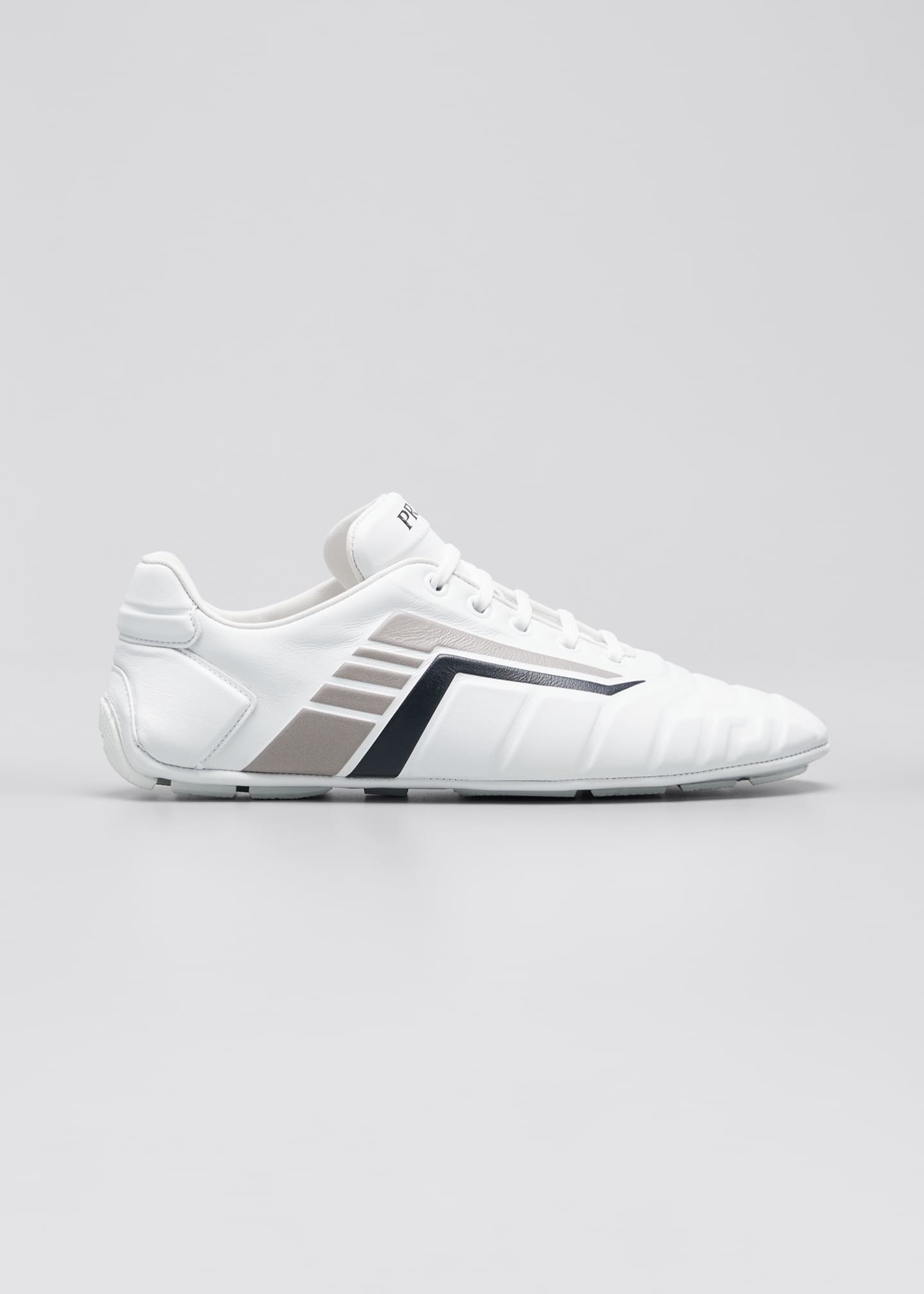 prada quilted leather logo sneakers