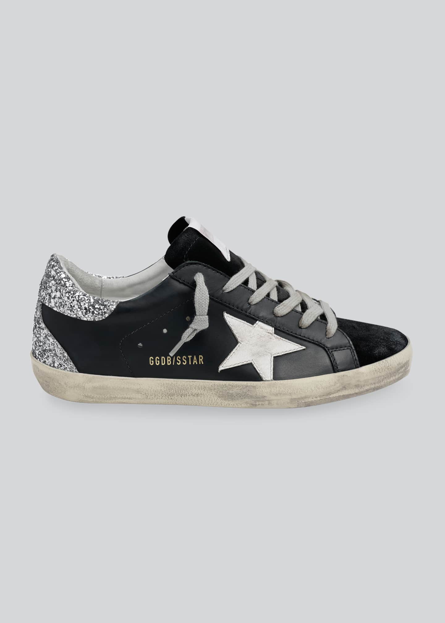 Golden Goose Superstar Mixed Leather Glitter Sneakers - Bergdorf Goodman