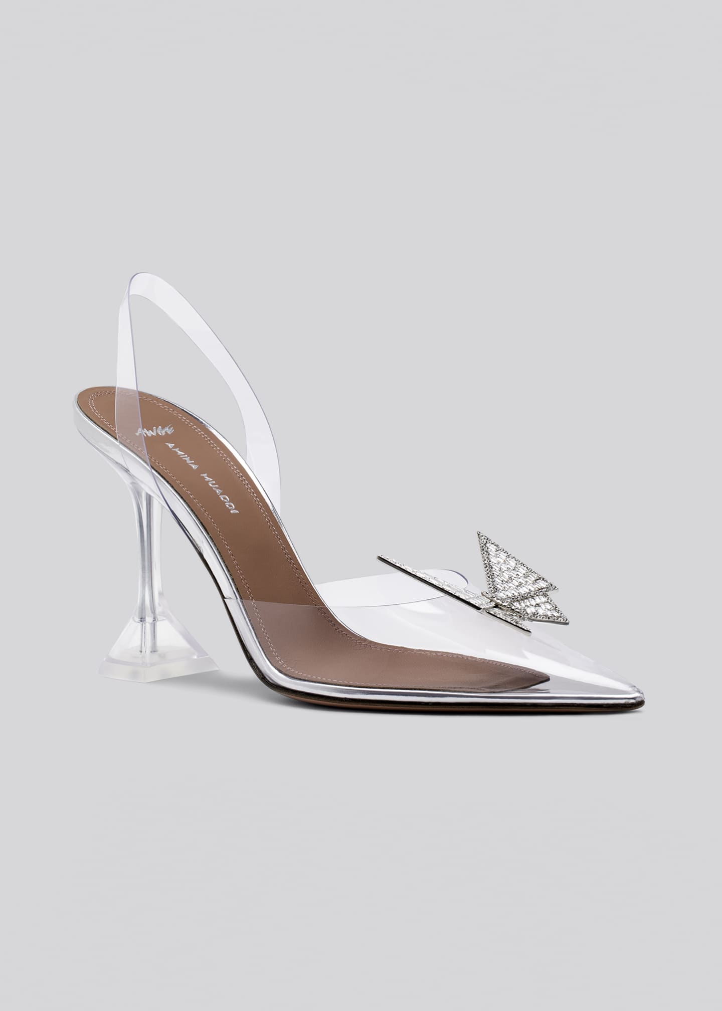 amina muaddi x awge phoenix pvc slingback pedestal pumps