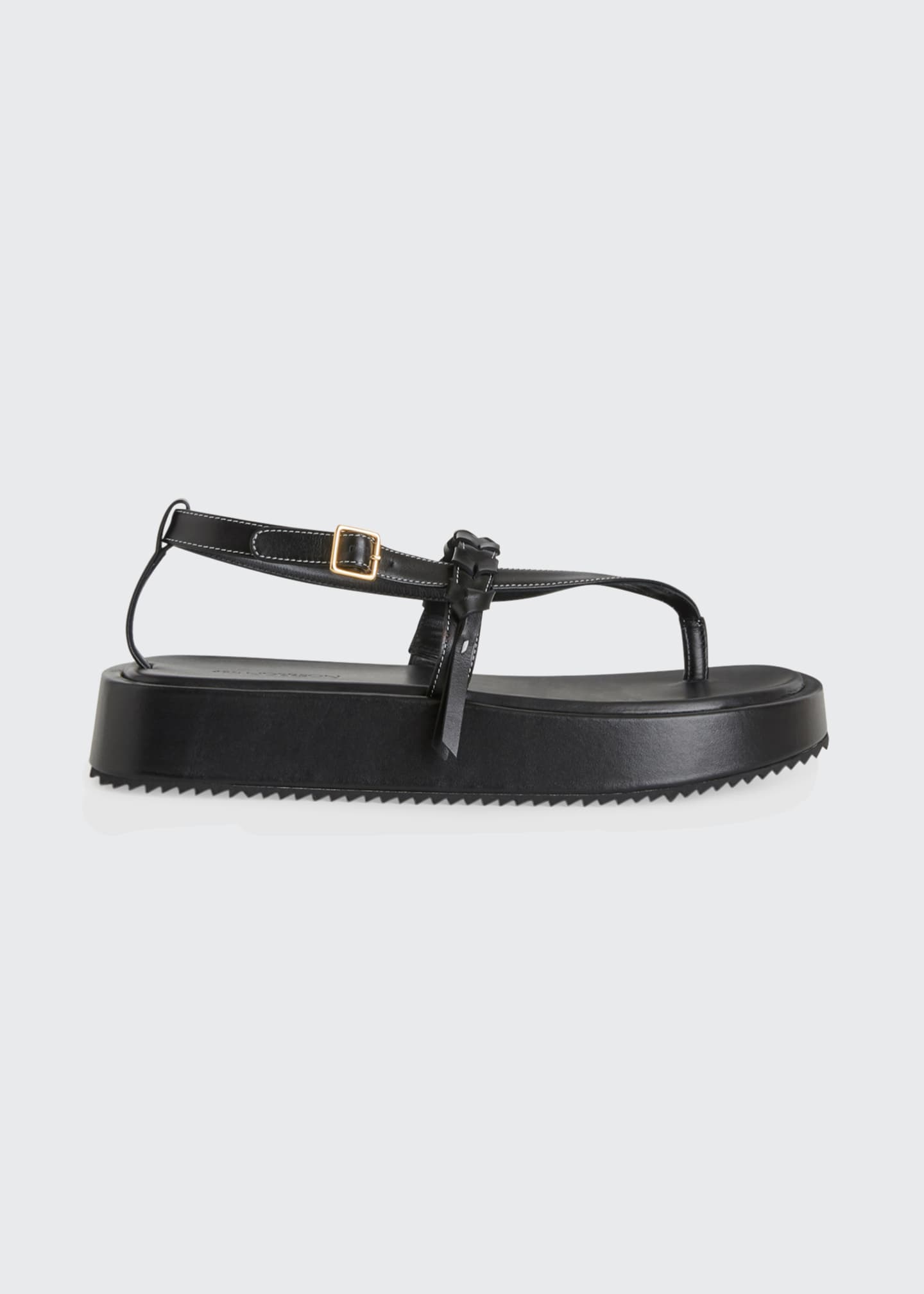 black flatform thong sandals