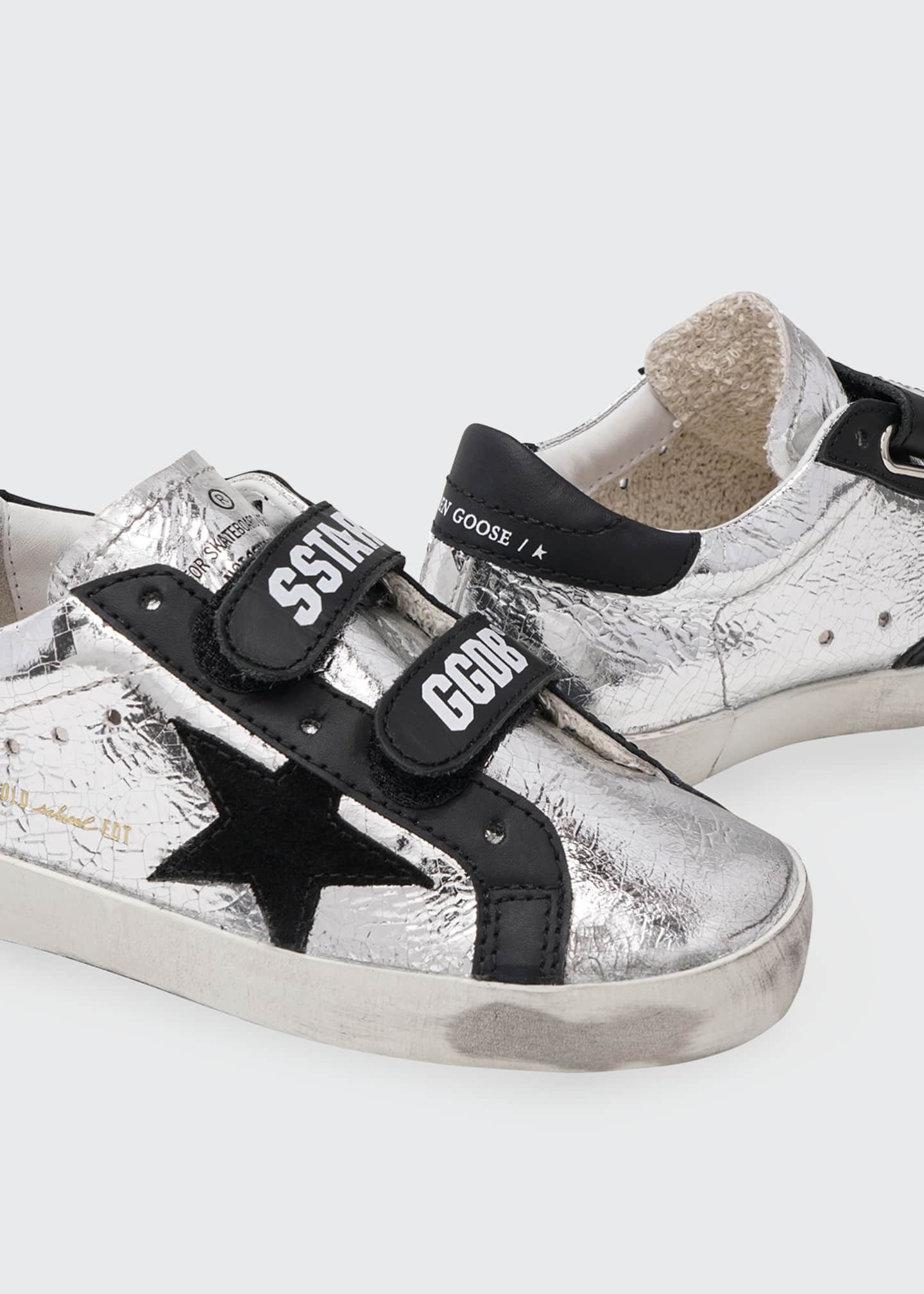 Golden Goose Old School Metallic Grip-Strap Sneakers, Toddler/Kids ...