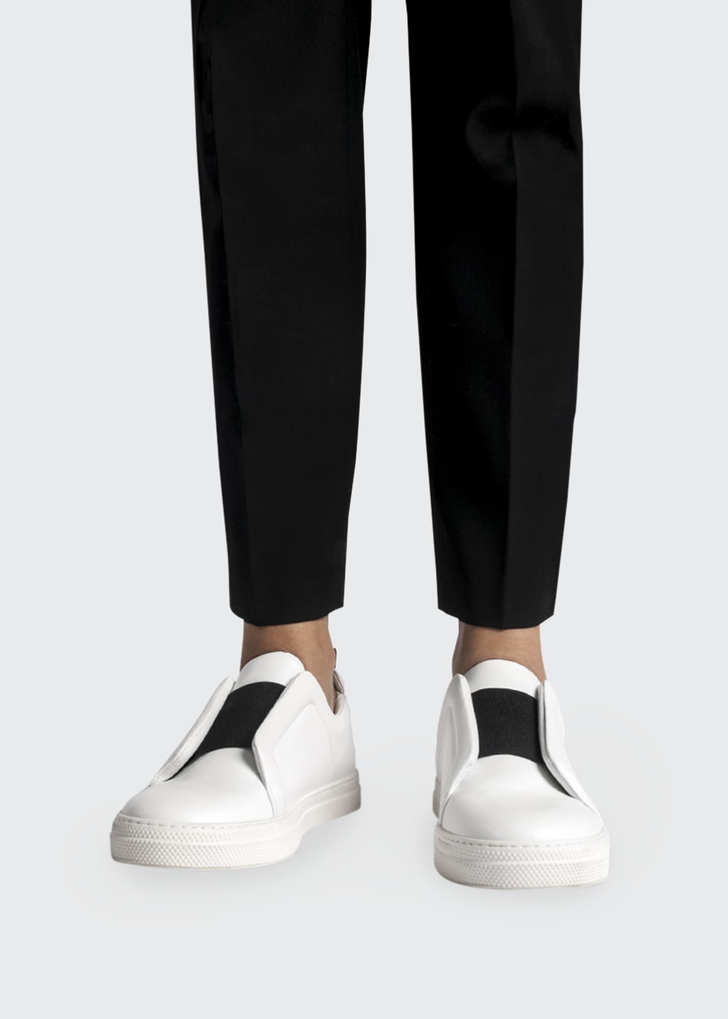 leather laceless shoes