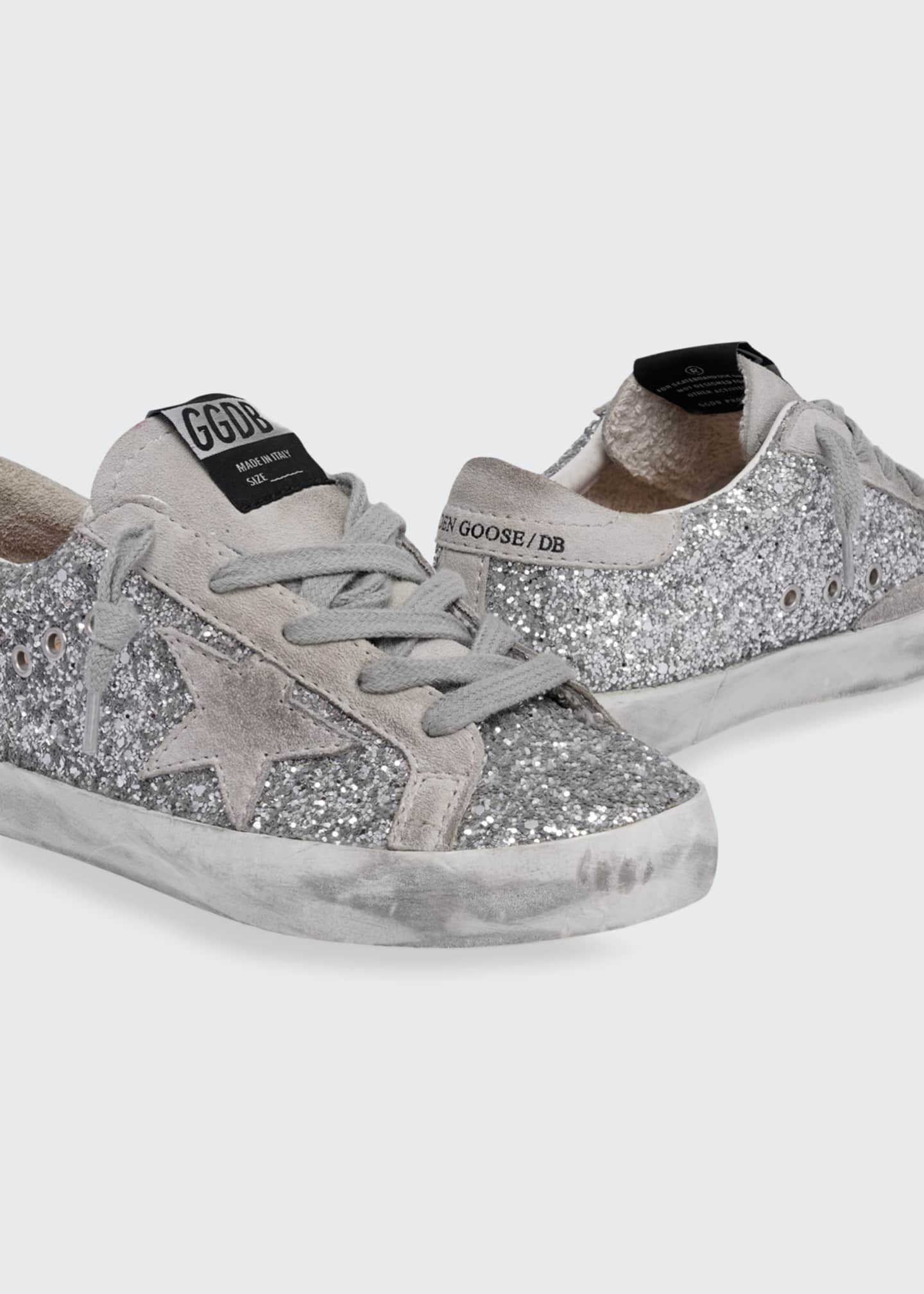 Golden Goose Girl's SuperStar Glitter Suede Sneakers, Toddler/Kids