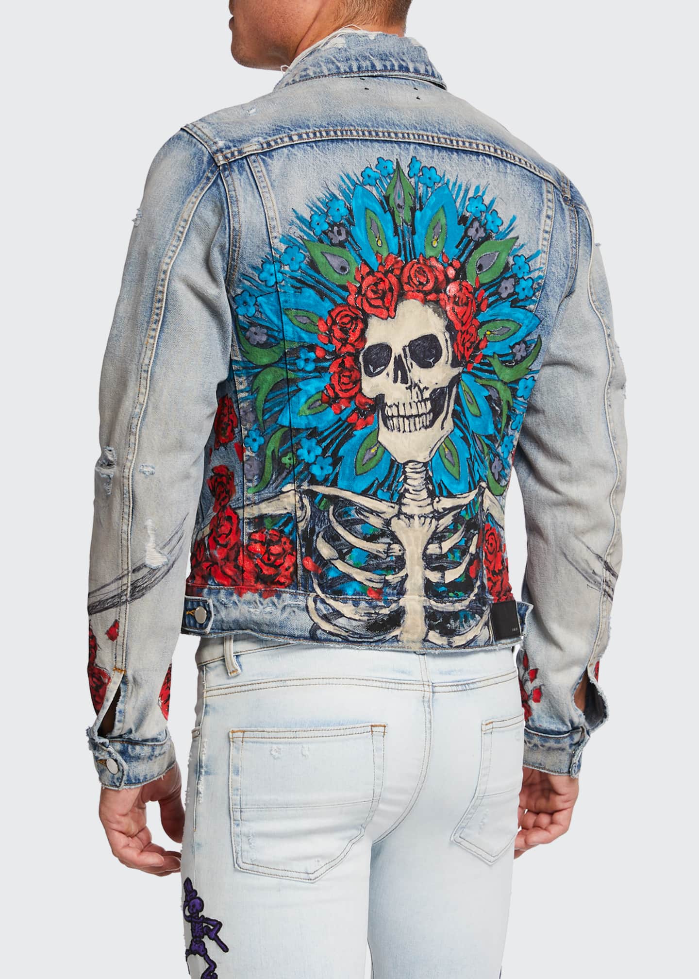 Amiri Men's x Grateful Dead Graphic Denim Trucker Jacket Bergdorf Goodman