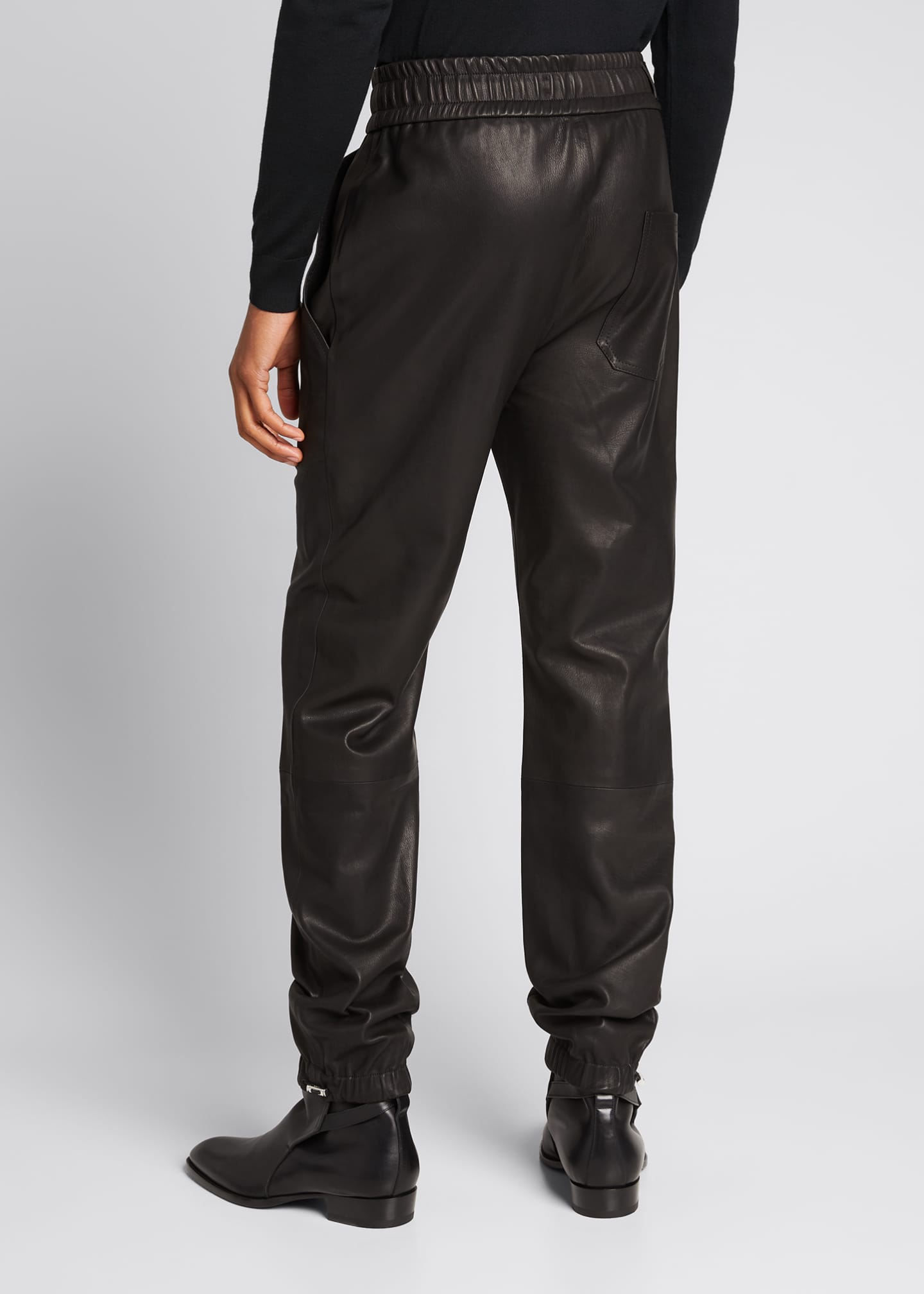leather effect joggers