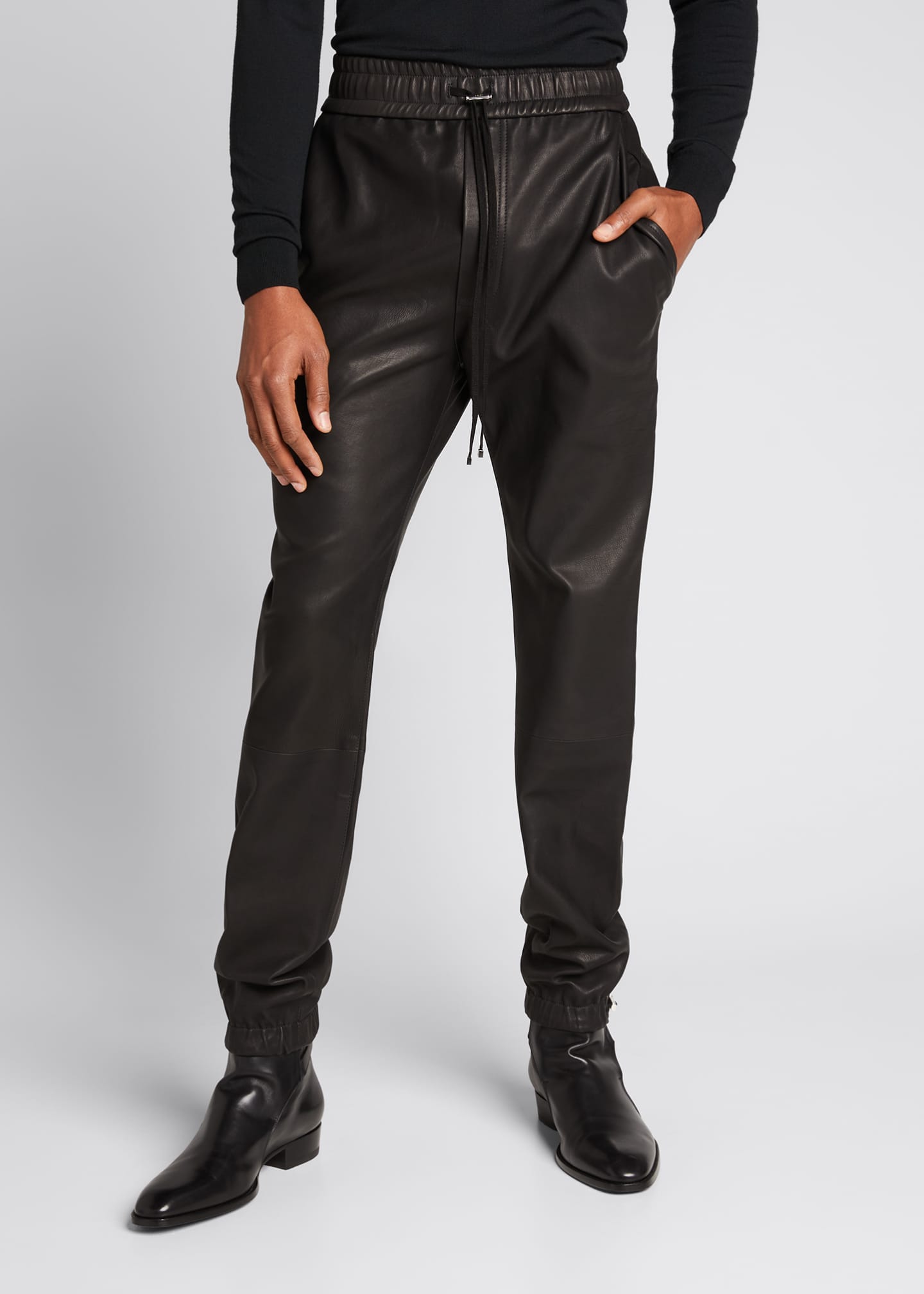 leather effect joggers