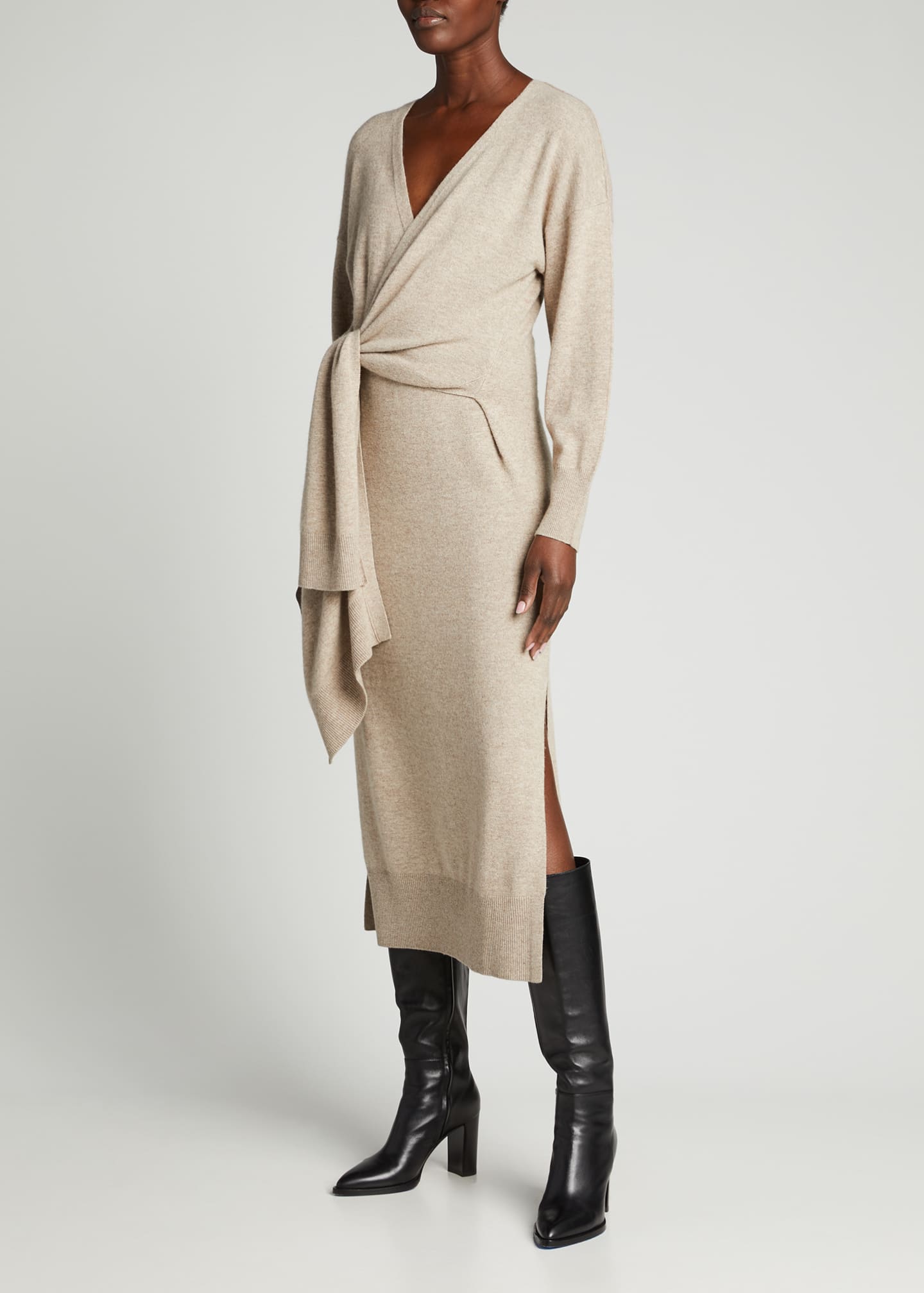 Jonathan Simkhai Skyla Loungewear Faux-Wrap Knit Dress - Bergdorf Goodman