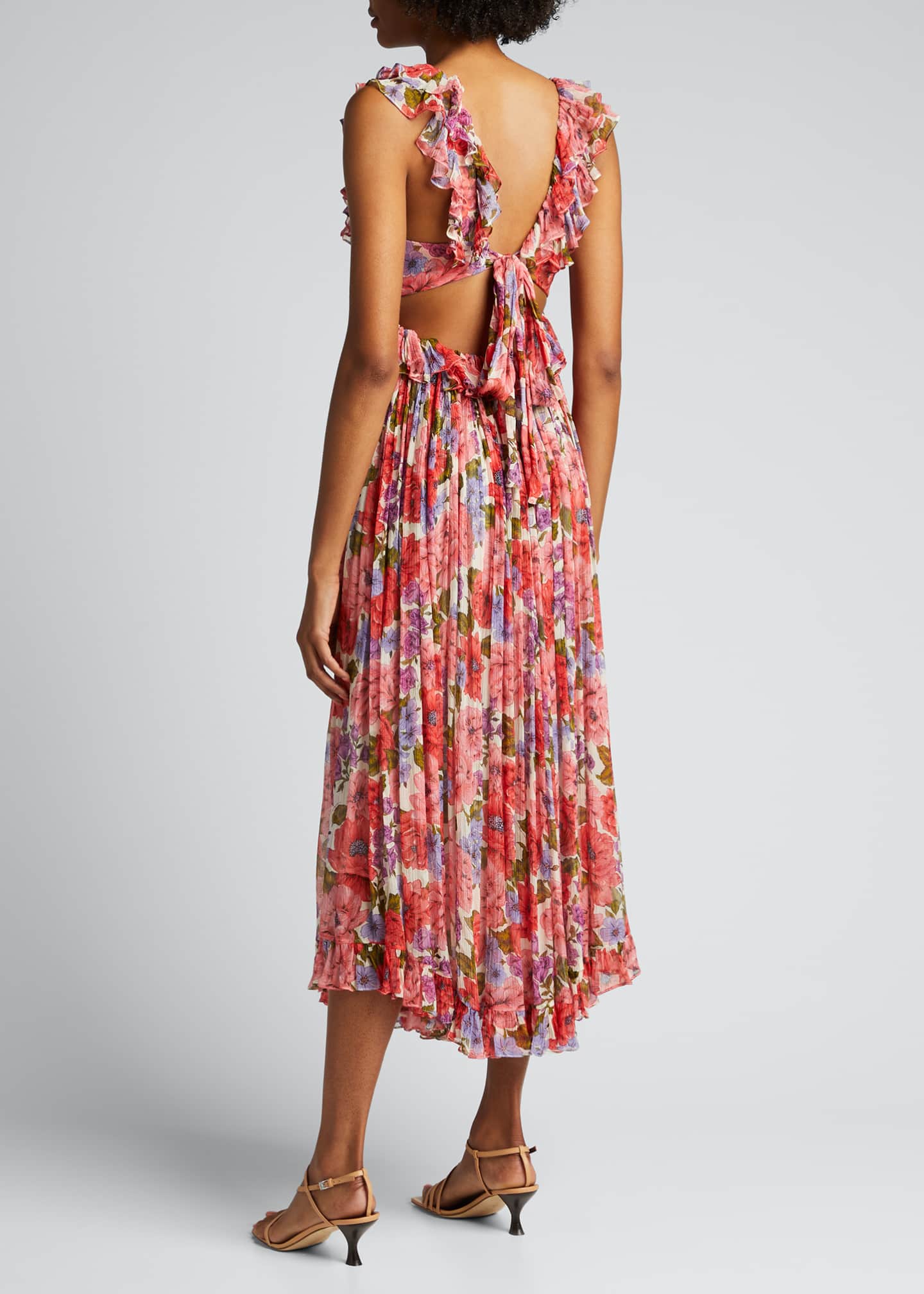 Zimmermann Poppy FrillEdge Floral Midi Dress Bergdorf Goodman