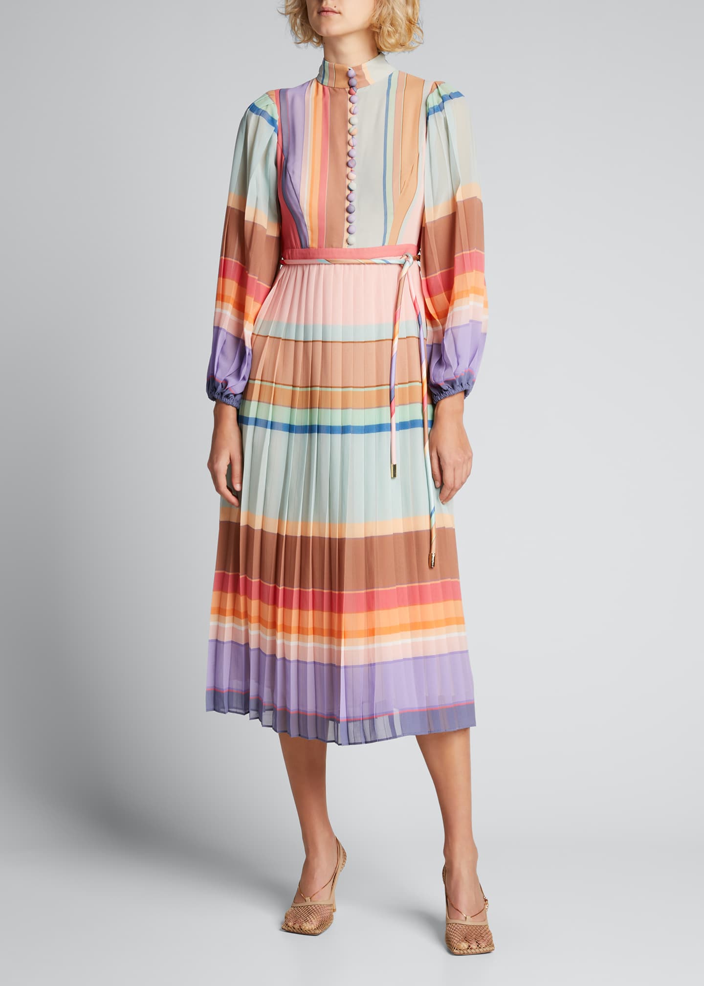 zimmermann pleated long sleeve mini