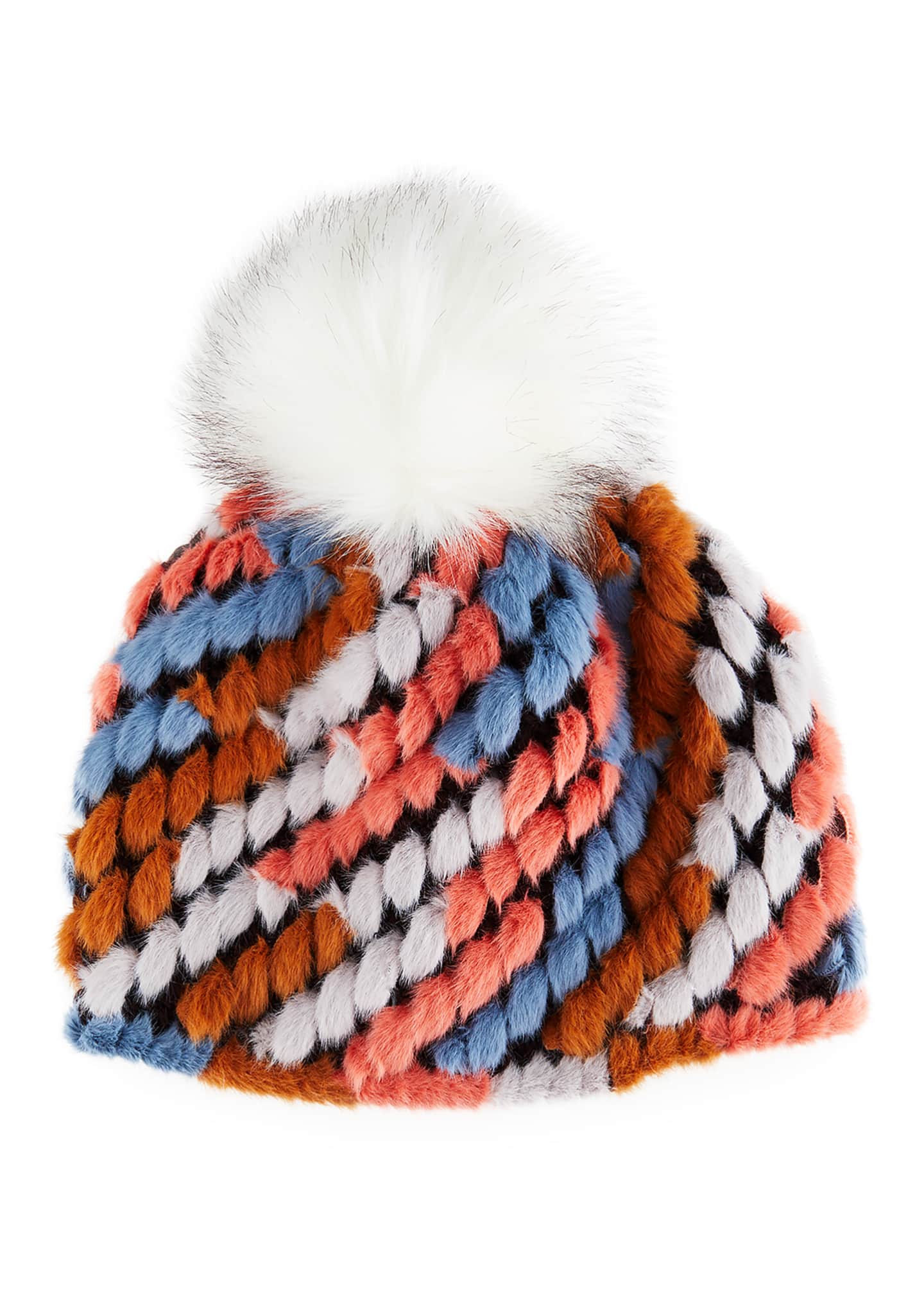 Faux-Fur Pineapple Hat with Pompom