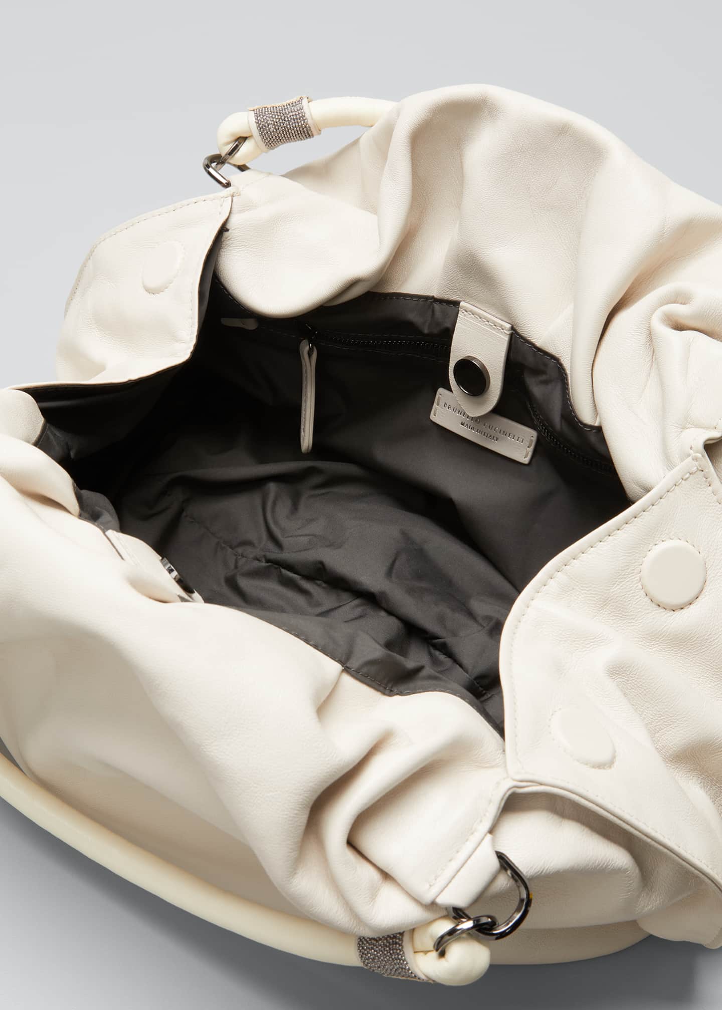 Brunello Cucinelli Soft Deconstructed Leather Hobo Bag ...