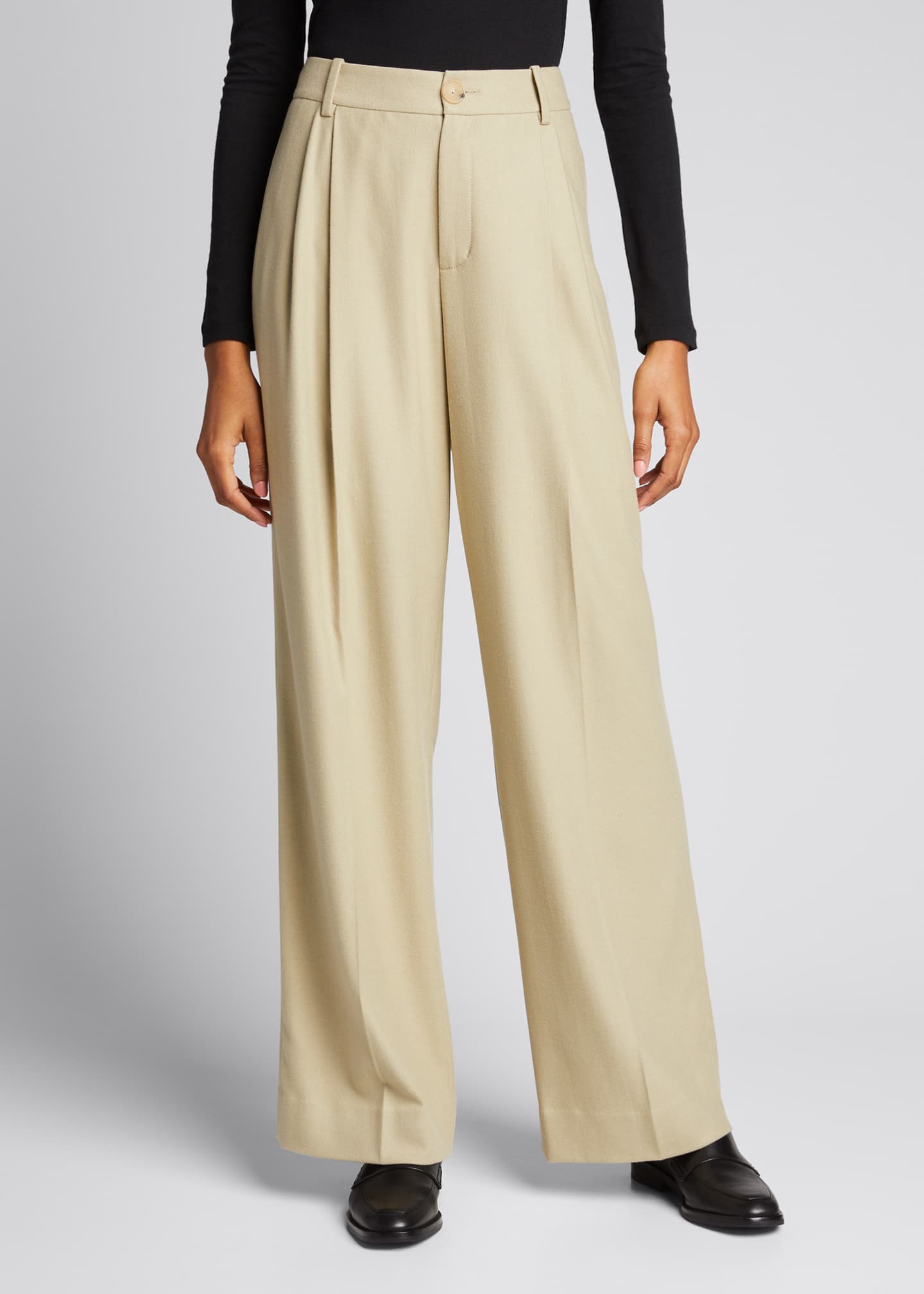 pleated flannel pants