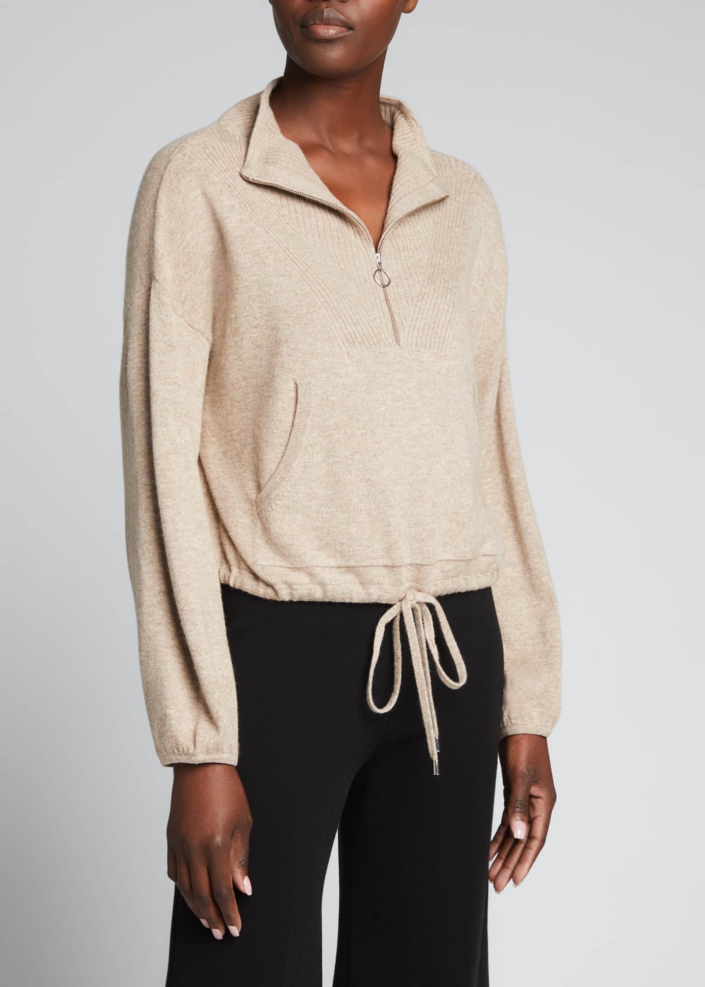 Jonathan Simkhai Hana Half-Zip Lounge Pullover Sweater - Bergdorf Goodman