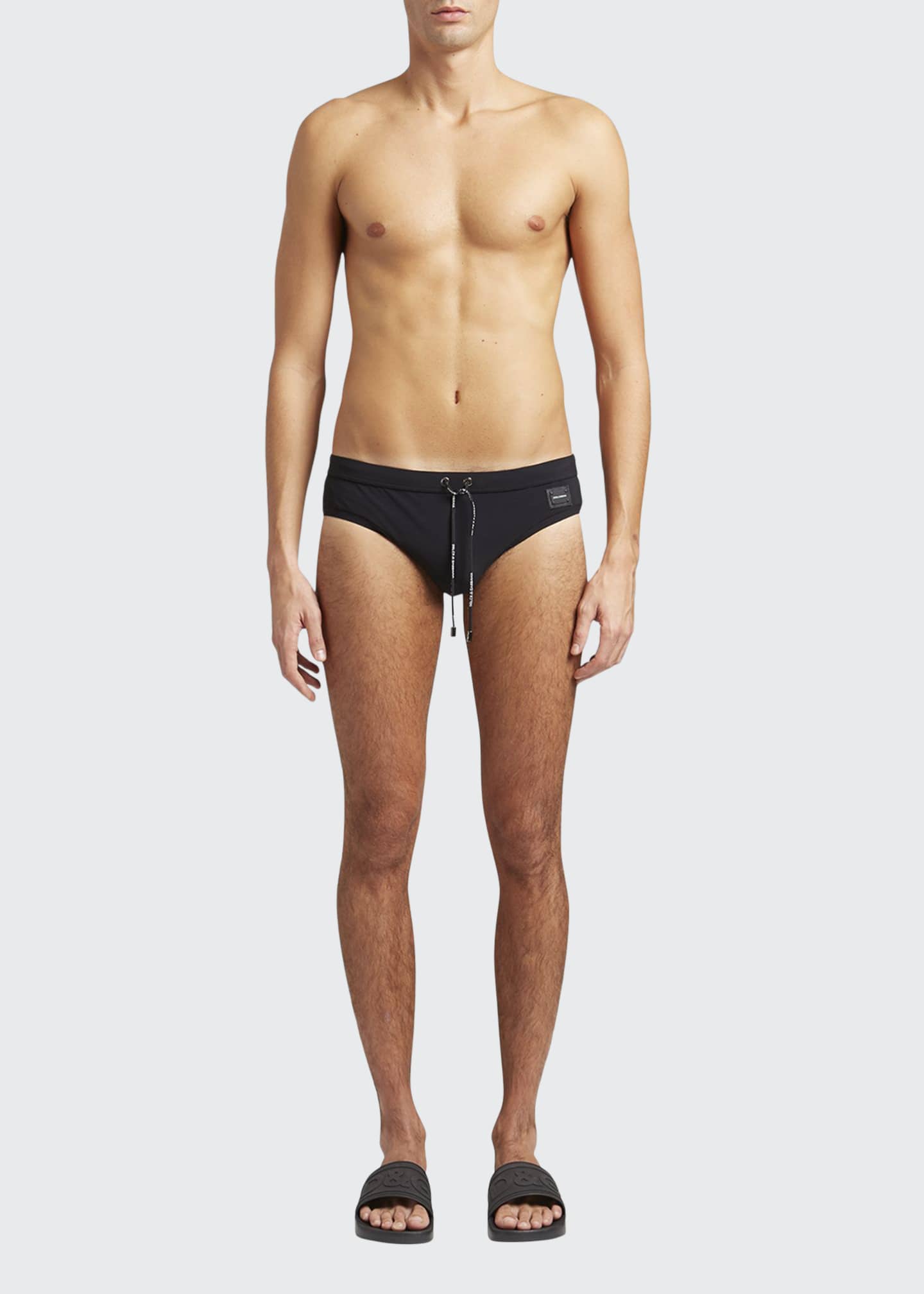Dolce&Gabbana Men's Solid Drawstring Swim Briefs Bergdorf Goodman
