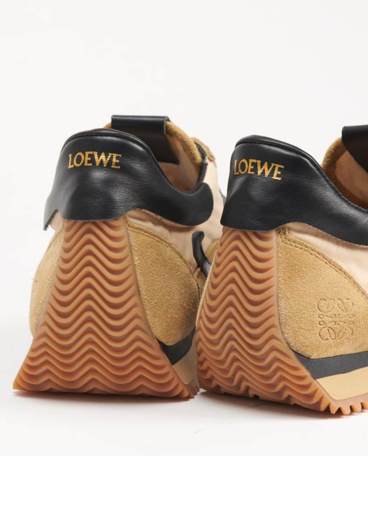 Loewe Men's Flow Suede & Leather Runner Sneakers Bergdorf Goodman