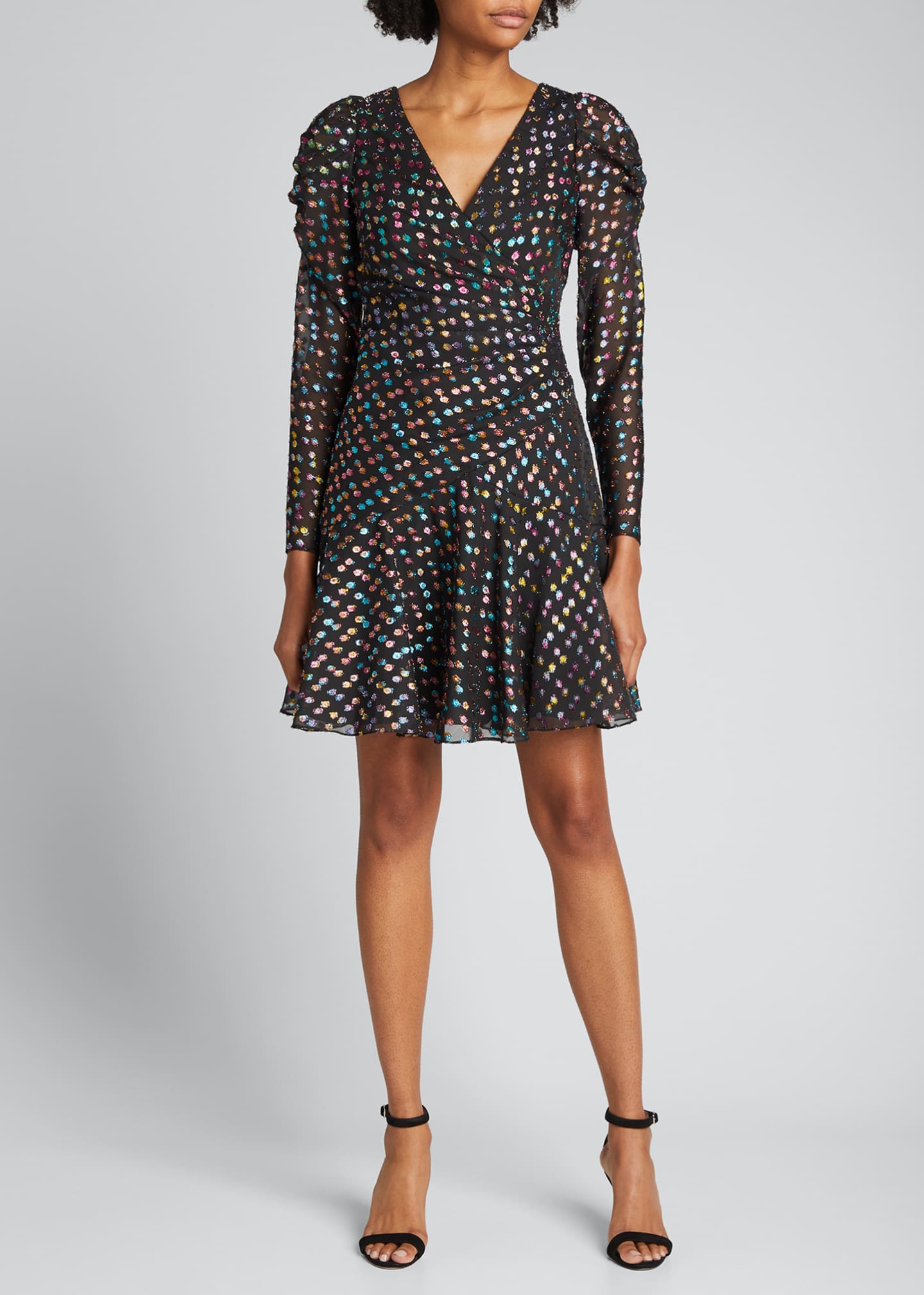 metallic polka dot dress