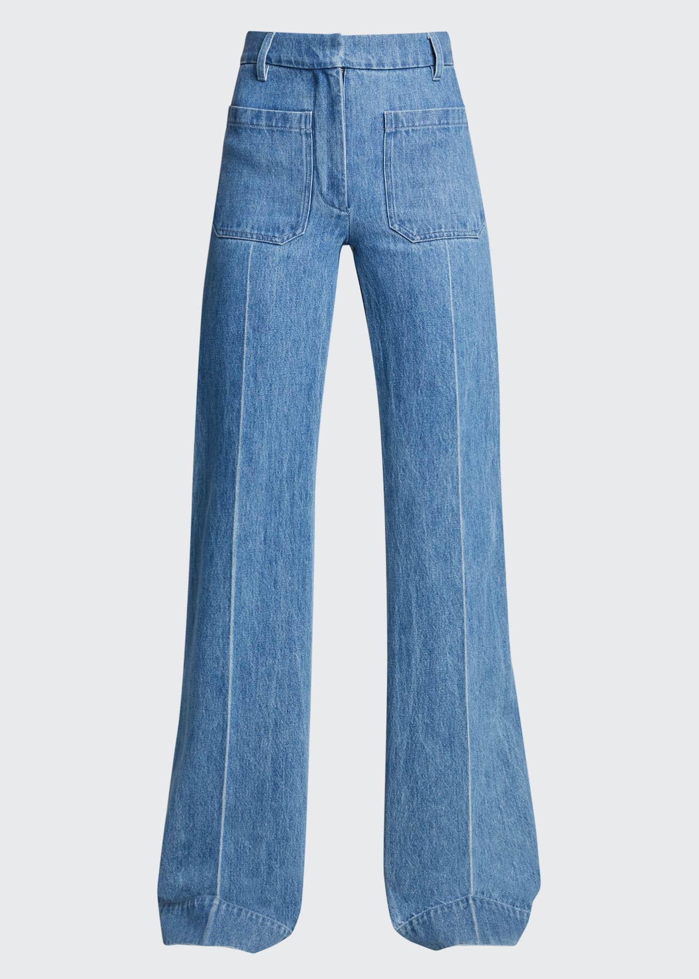 Victoria Beckham High-Waist Patch Pocket Denim Jeans - Bergdorf Goodman