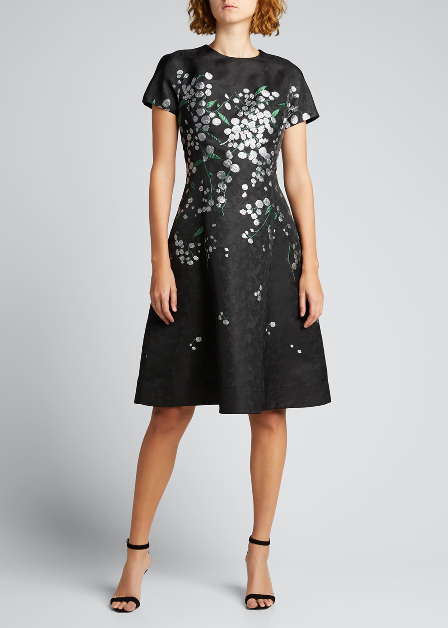 Rickie Freeman for Teri Jon CapSleeve Floral Jacquard Dress Bergdorf