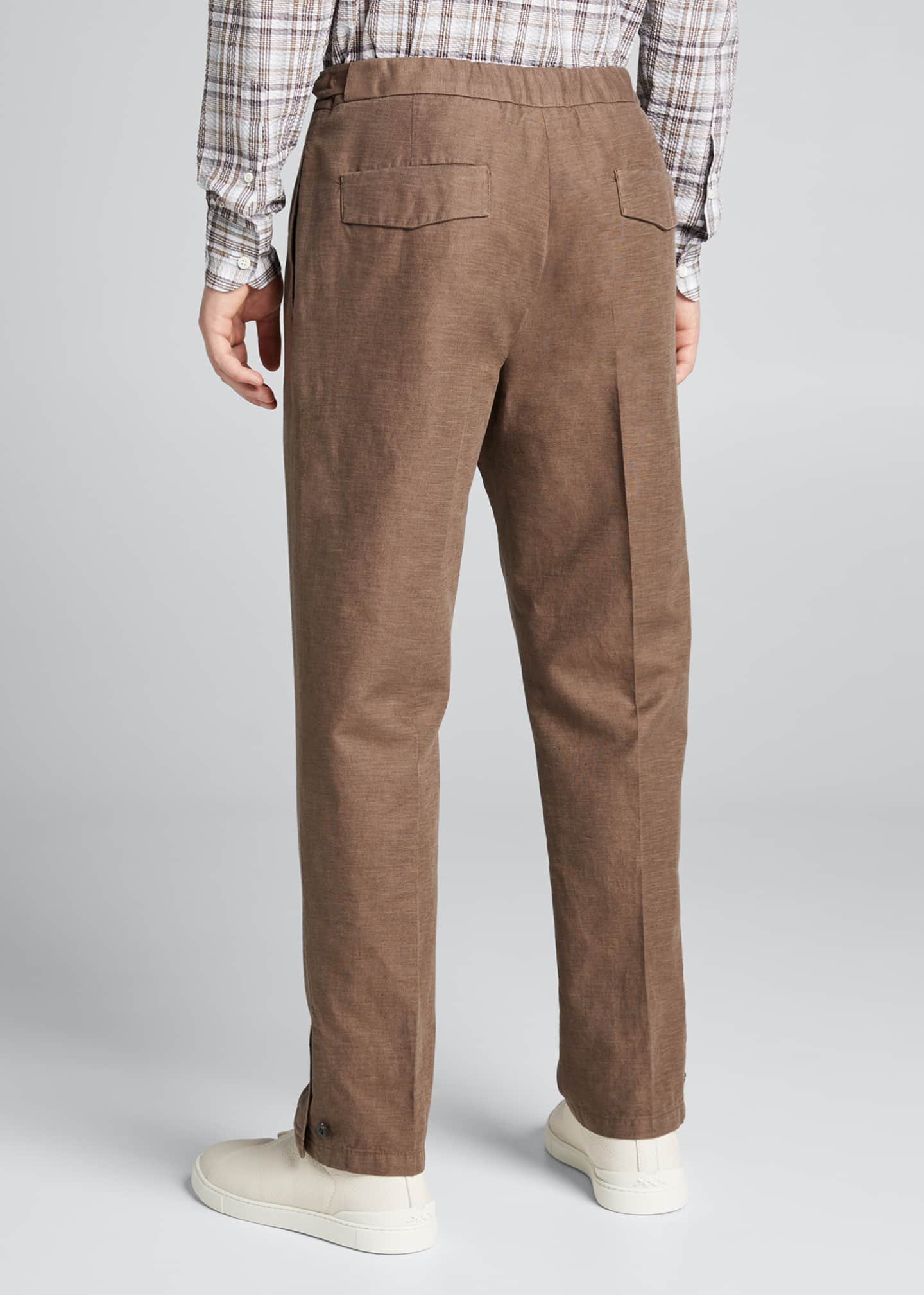 ZEGNA Men's Pleated Side-Adjuster Pants - Bergdorf Goodman