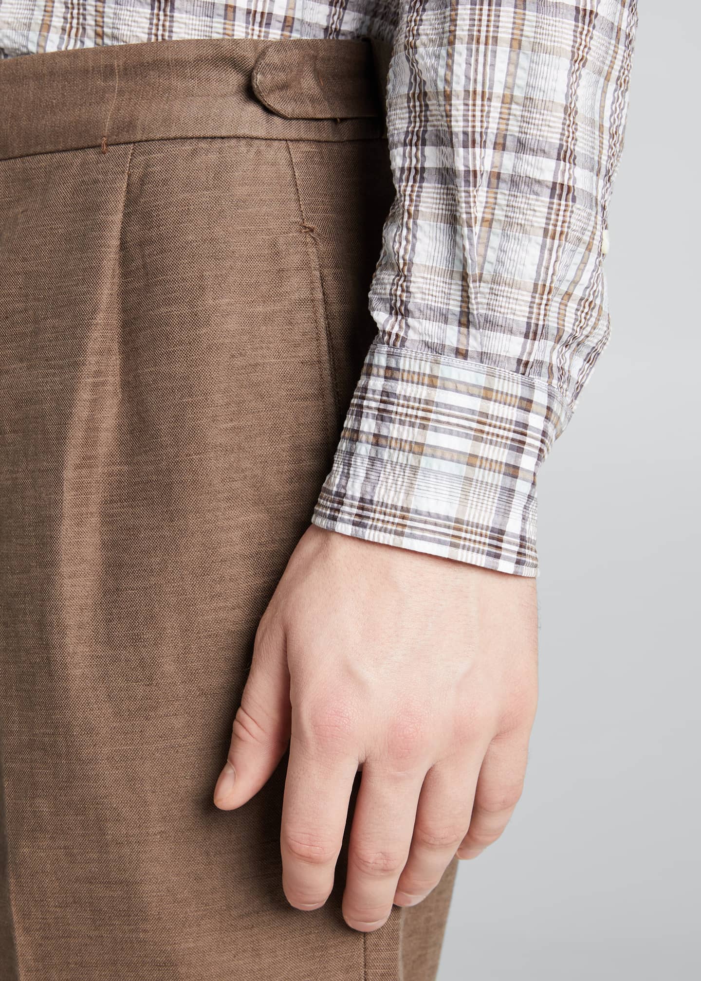 Ermenegildo Zegna Men's Pleated Side-Adjuster Pants - Bergdorf Goodman