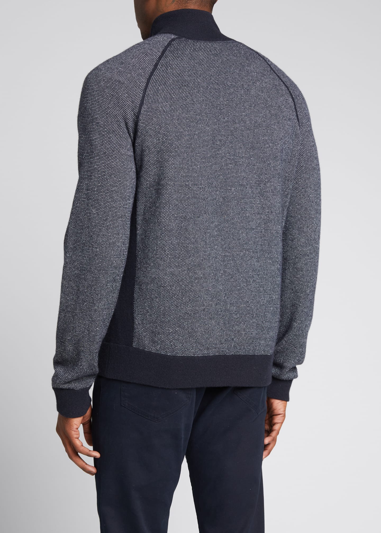 Vince Men's Birdseye WoolCashmere MockNeck Sweater Bergdorf Goodman