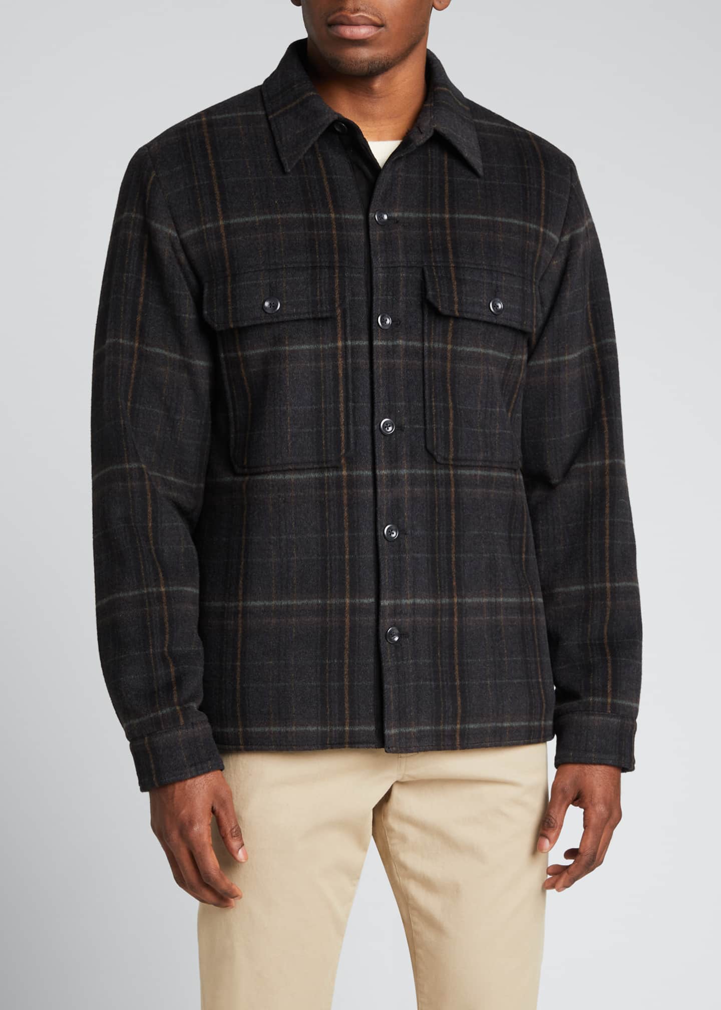 Vince Men's Plaid SherpaLined Utility Jacket Bergdorf Goodman