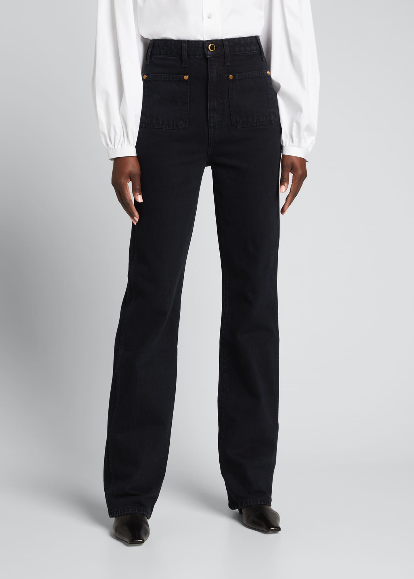 Khaite Isabella StraightLeg Jeans Bergdorf Goodman