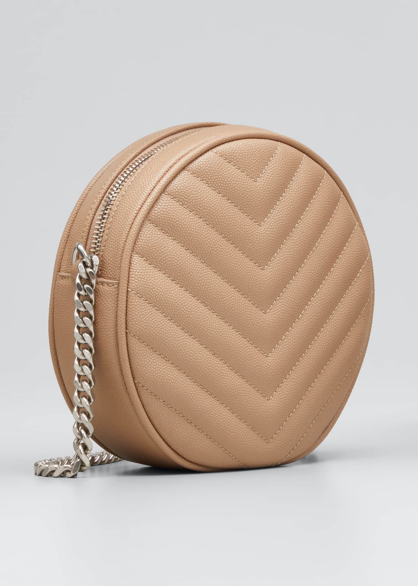 Saint Laurent Vinyle YSL Round Quilted Crossbody Bag Bergdorf Goodman