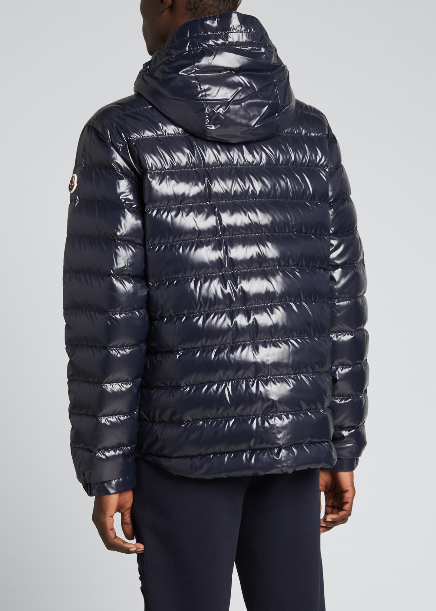 Moncler Men's Blesle Shiny Nylon Puffer Jacket w/ Stripes - Bergdorf ...