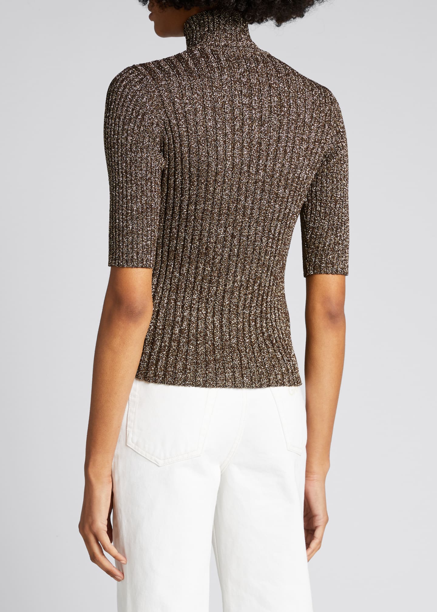 Ganni Glitter Knit Turtleneck Sweater - Bergdorf Goodman